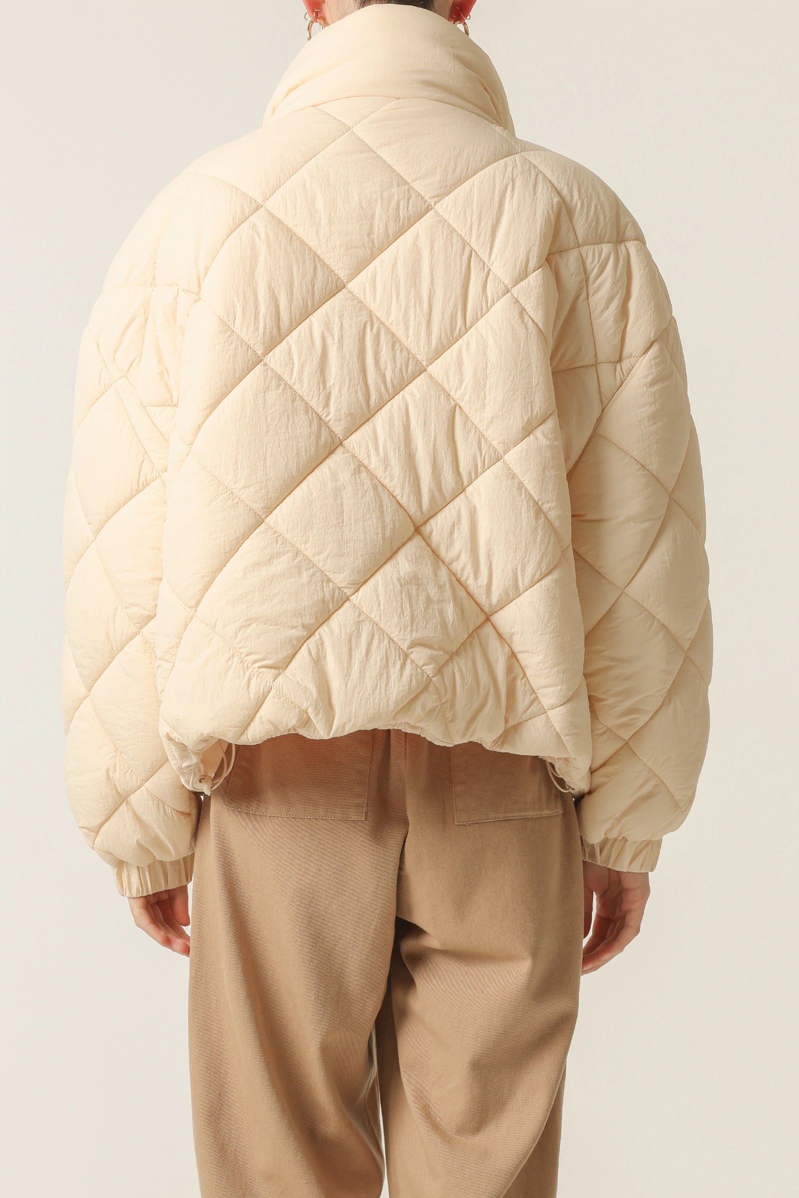 Asha Puffer Jacket - Women's Winter Coat, Warm Quilted Down Jacket in Wheat Color for Outdoor Activities and Cold Weather