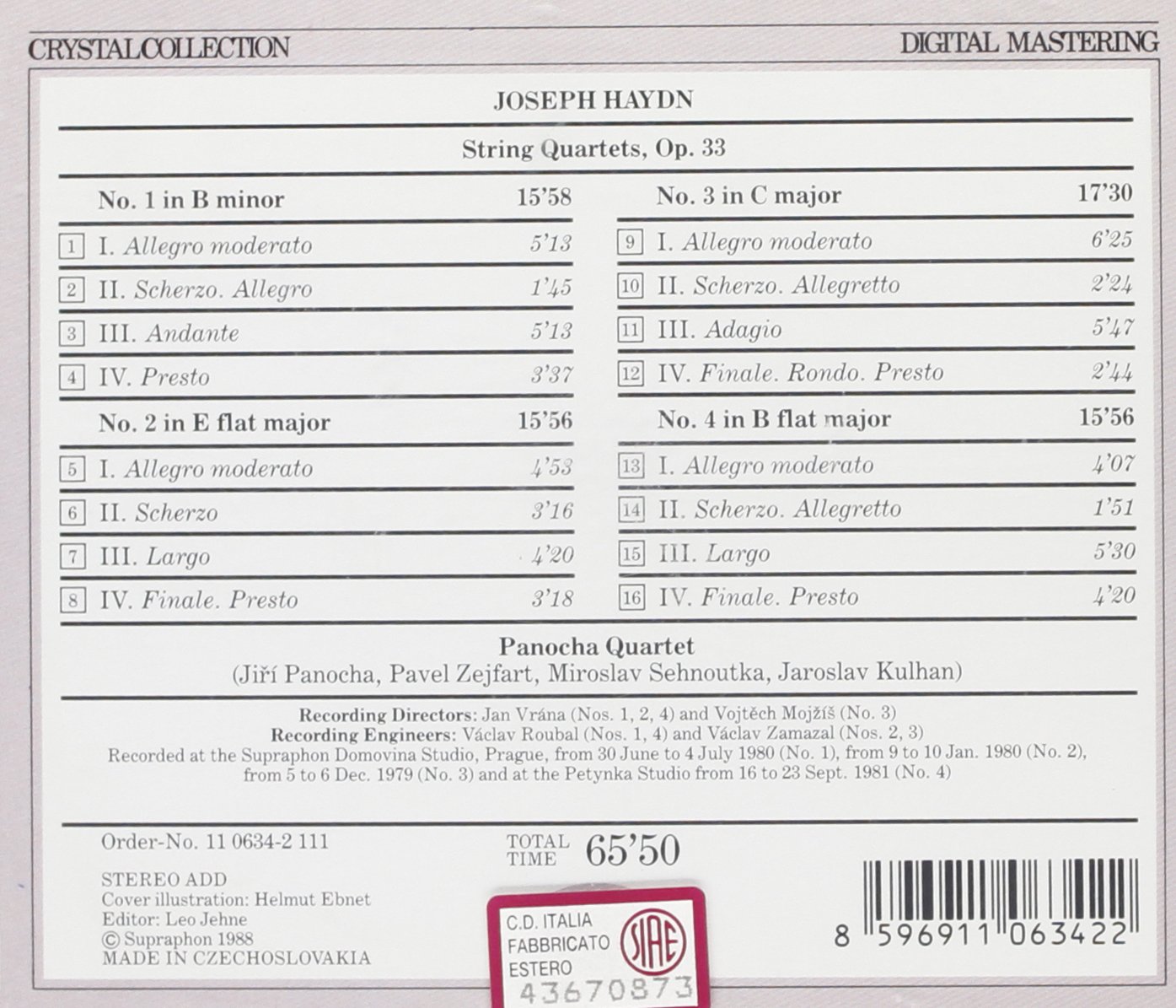 Haydn String Quartets Op. 33 Nos. 1-4 by Panocha Quartet - Classical Music for Relaxation, Dinner Parties & Study Sessions