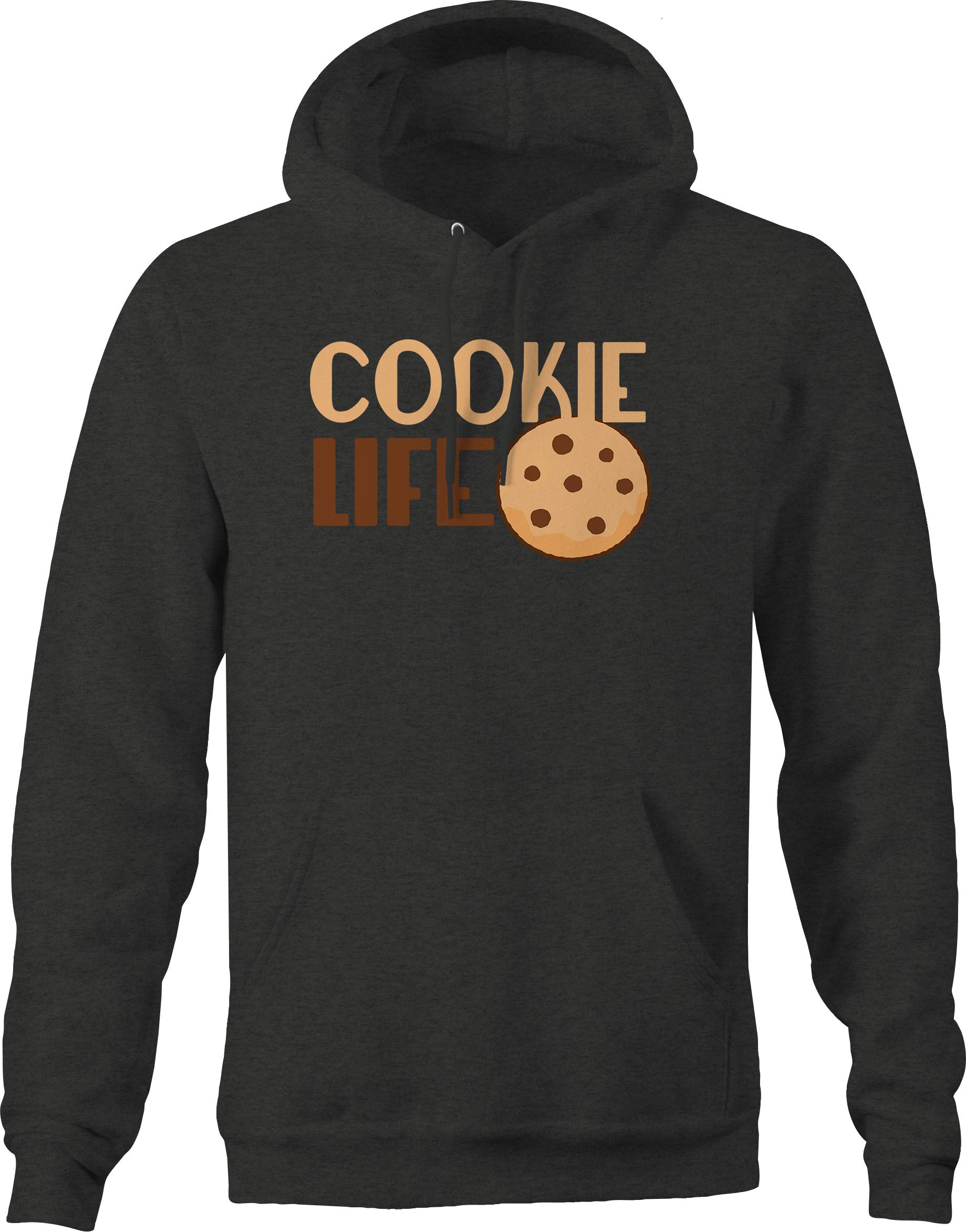 VIL Cookie Life Sweet Tooth Chocolate Chip Hoodie for Men - Soft Gray Pullover Hooded Sweatshirt | Perfect for Casual Wear, Lounging & Outdoor Activities