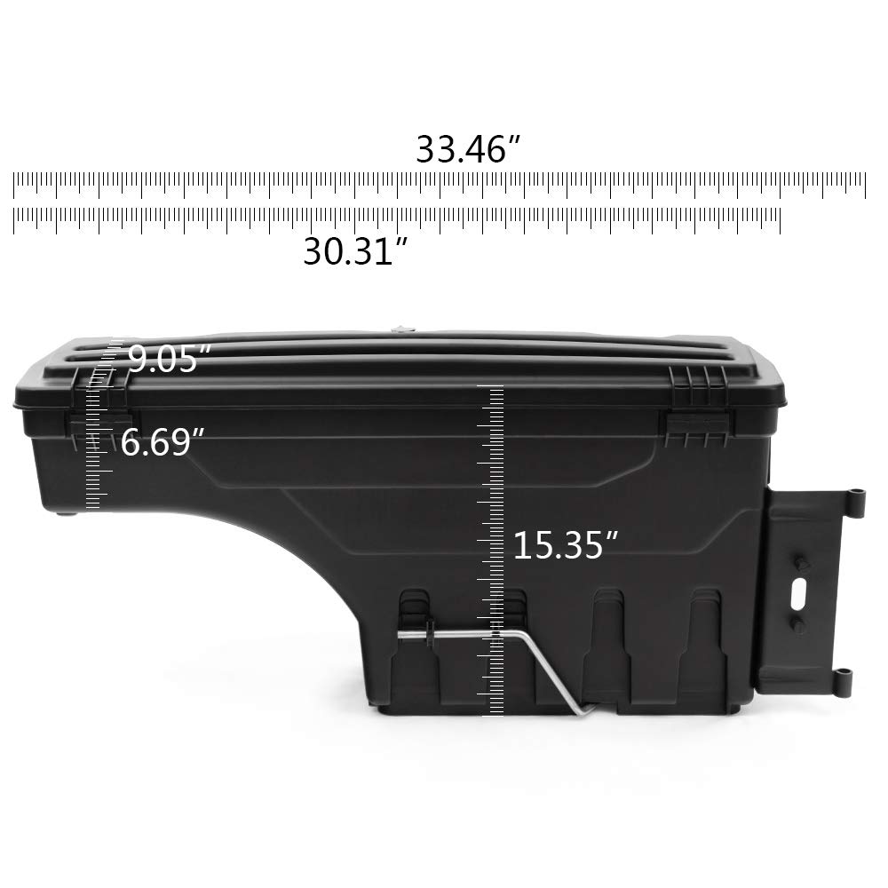 GRAND ORANGE Truck Bed Tool Box for Toyota Tacoma 2005-2020 | Left Side Storage Organizer | Durable Replacement Cargo Box | Perfect for Camping Gear & Work Tools Storage