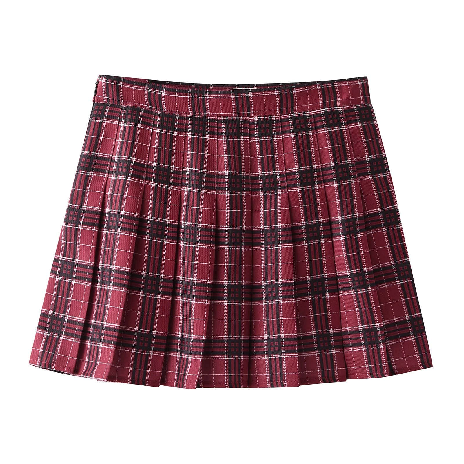 iLUGU Women's A-Line High Waist Pleated Culottes Short Skirt - Flowy Summer Skirt with Printing Design in White | Perfect for Casual Outings, Beach Vacations & Office Wear