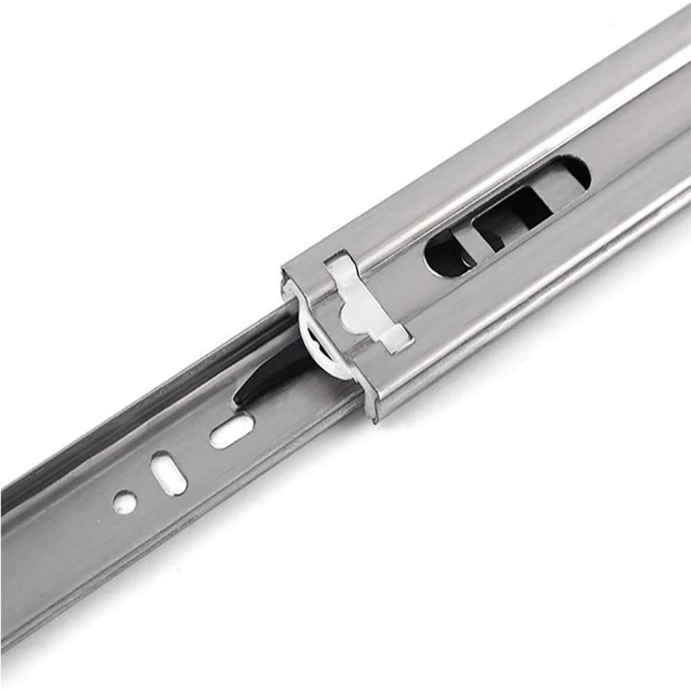 Stainless Steel 3-Section Drawer Slides with Soft Close Buffer - 20 Inch Pair for Furniture & Cabinet Hardware | Smooth Gliding Drawer Runners for Kitchen Cabinets, Dressers, Office Storage