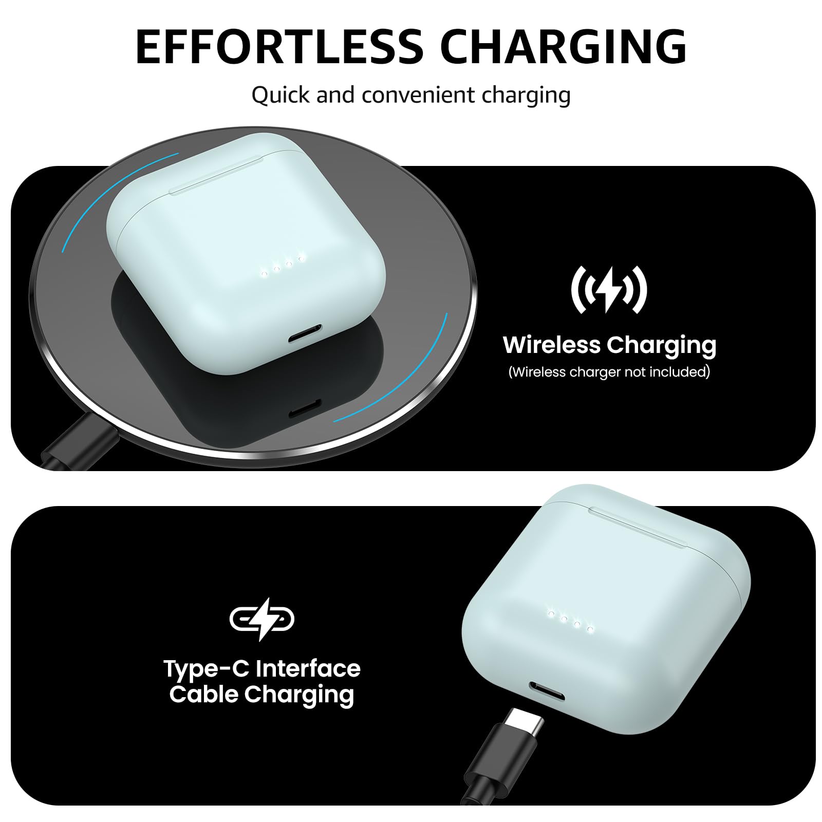 TOZO T6 Wireless Earbuds Bluetooth 5.3 Headphones - Ergonomic In-Ear Design, 50Hrs Playtime with Wireless Charging Case, APP EQ Customization, IPX8 Waterproof (2024 Upgraded Version) - Perfect for Gym, Running, Travel & Workouts