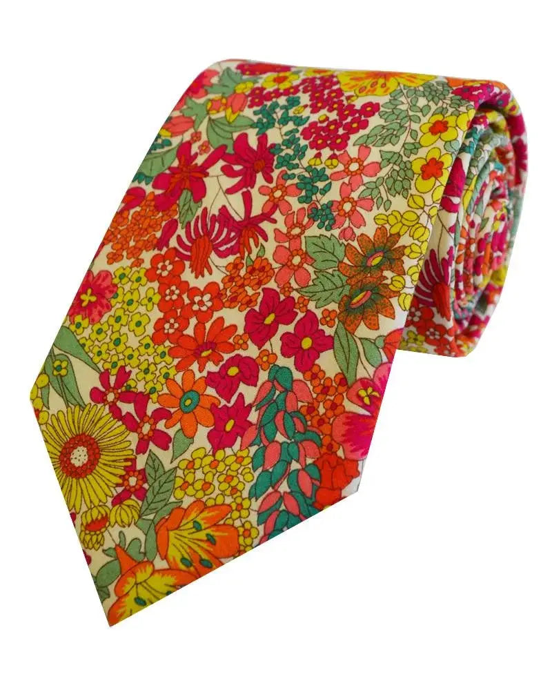 Premium LA Smith Pink Men's Tie - 100% Liberty Fabric - Elegant Silk Necktie for Business, Weddings & Formal Occasions