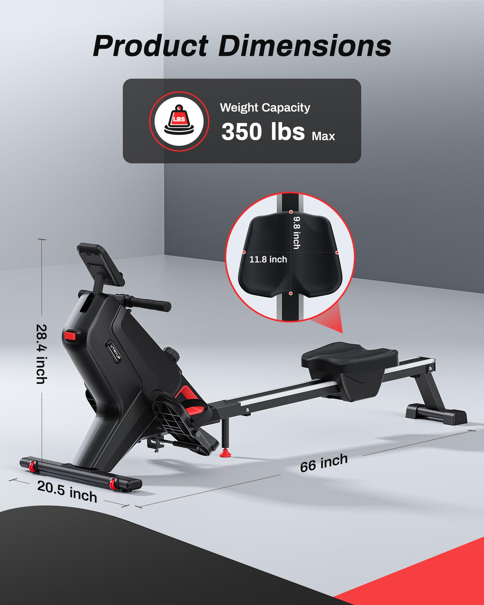 **Magnetic Rowing Machine for Home - 16-Level Quiet Resistance, Foldable & Compact, 350 LB Capacity with Bluetooth & App Support, Tablet Holder - Ideal for Small Spaces, Home Gym, Cardio & Full-Body Workouts**