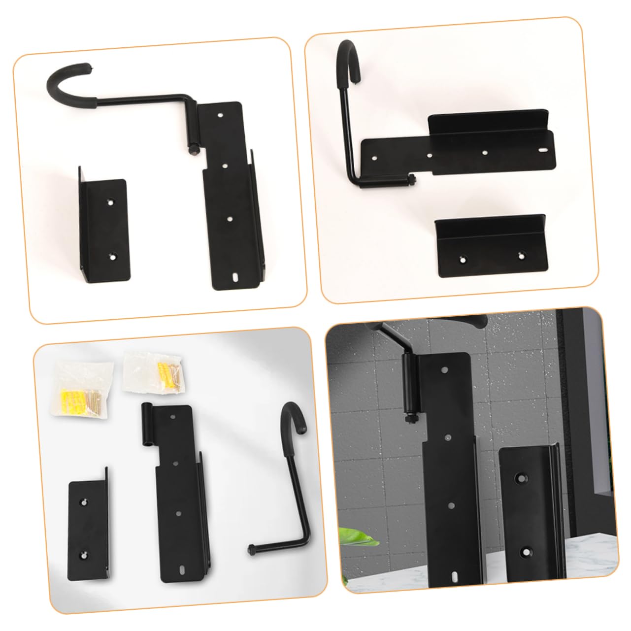 Outanaya 2-Pack Bike Wall Mount Rack - Heavy Duty Bicycle Storage Hanger for Garage, Secure & Sturdy Bike Holder - Perfect for Garage Organization & Space Saving Bike Storage