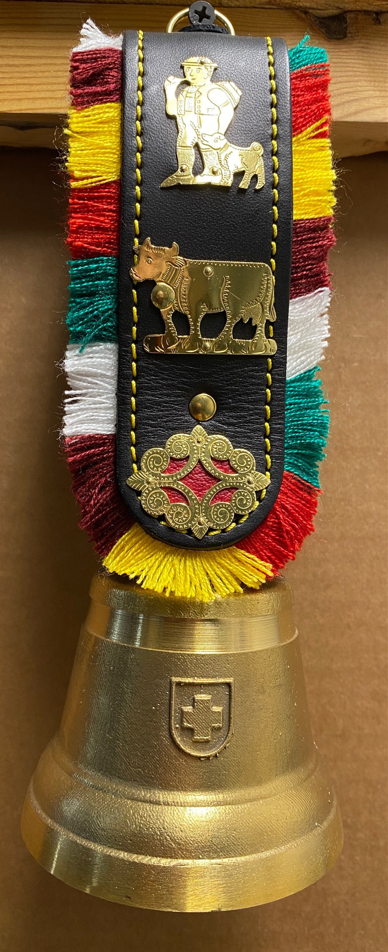 Authentic Swiss Cowbells - Traditional Alpine Brass Glocken with Leather Strap - Perfect for Farm Animals, Hiking Accessories & Home Decor
