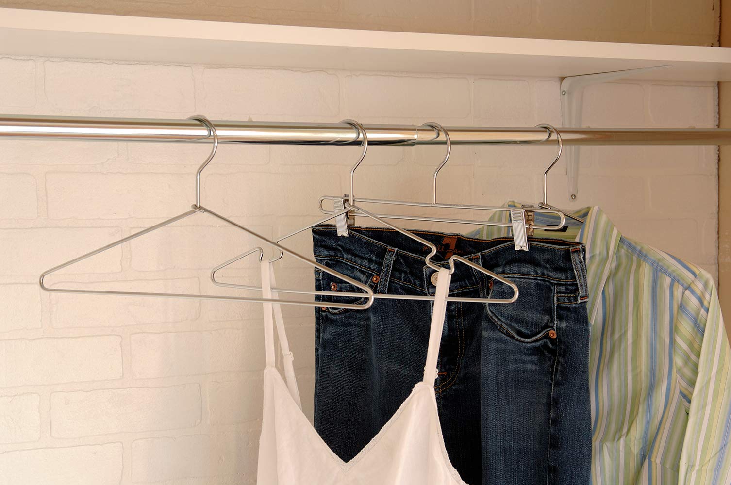 Premium Metal Clothes Hangers for Pants & Skirts - Space Saving Closet Organizer - Ideal for Home, Office & Retail Use - The Great American Hanger Company