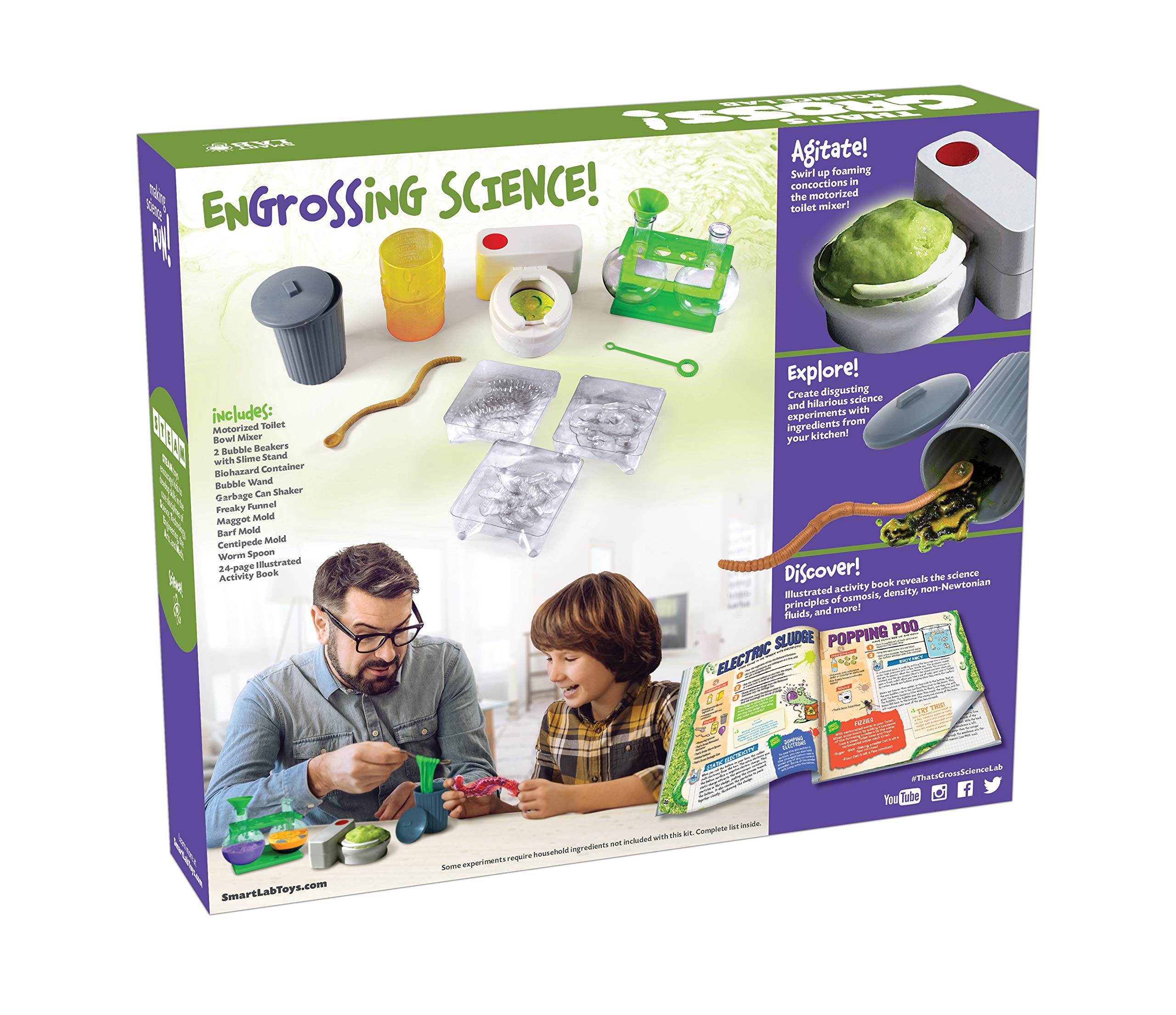 SmartLab Toys That's Gross Science Lab Kit for Kids - Fun & Educational STEM Experiments, Slime & Disgusting Science Activities - Perfect for Birthday Gifts & Classroom Science Projects