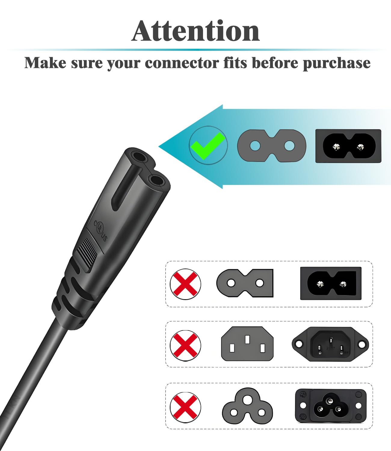 Replacement AC Power Cord for PS4/PS5/PS3 Super Slim, PlayStation 5/4, Xbox Series S/X, Xbox One S/X - 6 Feet Power Cable - Perfect for Gaming Setup & Home Entertainment Systems