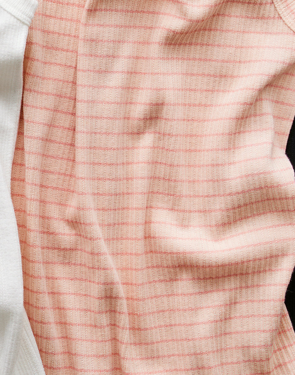 Ever Tank Top for Women - Soft Peach Striped Casual Shirt, Perfect for Summer Outfits, Beach Wear, and Layering