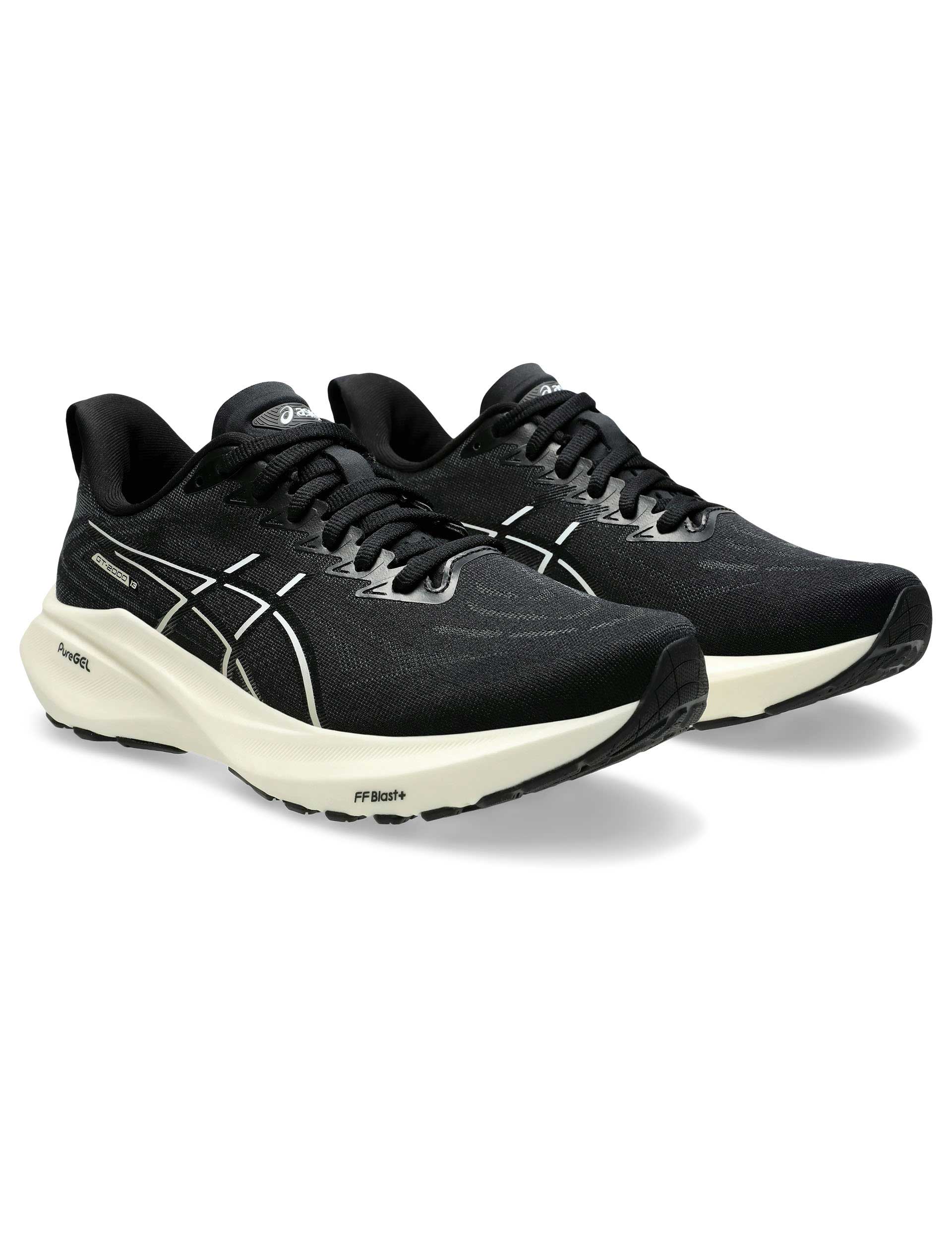 ASICS GT 2000 13 Running Shoes for Men - Black/White - Lightweight Stability Sneakers for Road Running, Jogging & Gym Workouts