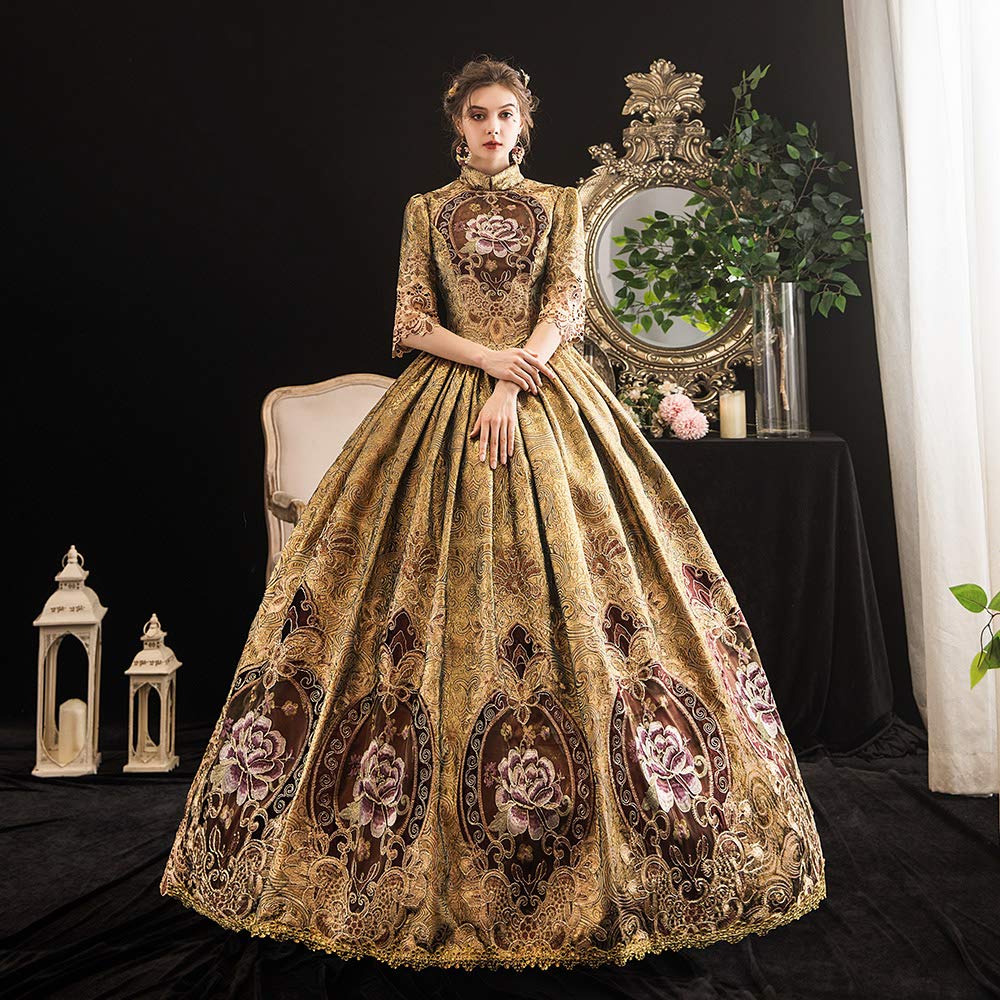 KEMAO Rococo Victorian Baroque Marie Antoinette Dress | Renaissance Period Ball Gown for Cosplay, Historical Reenactment & Themed Parties