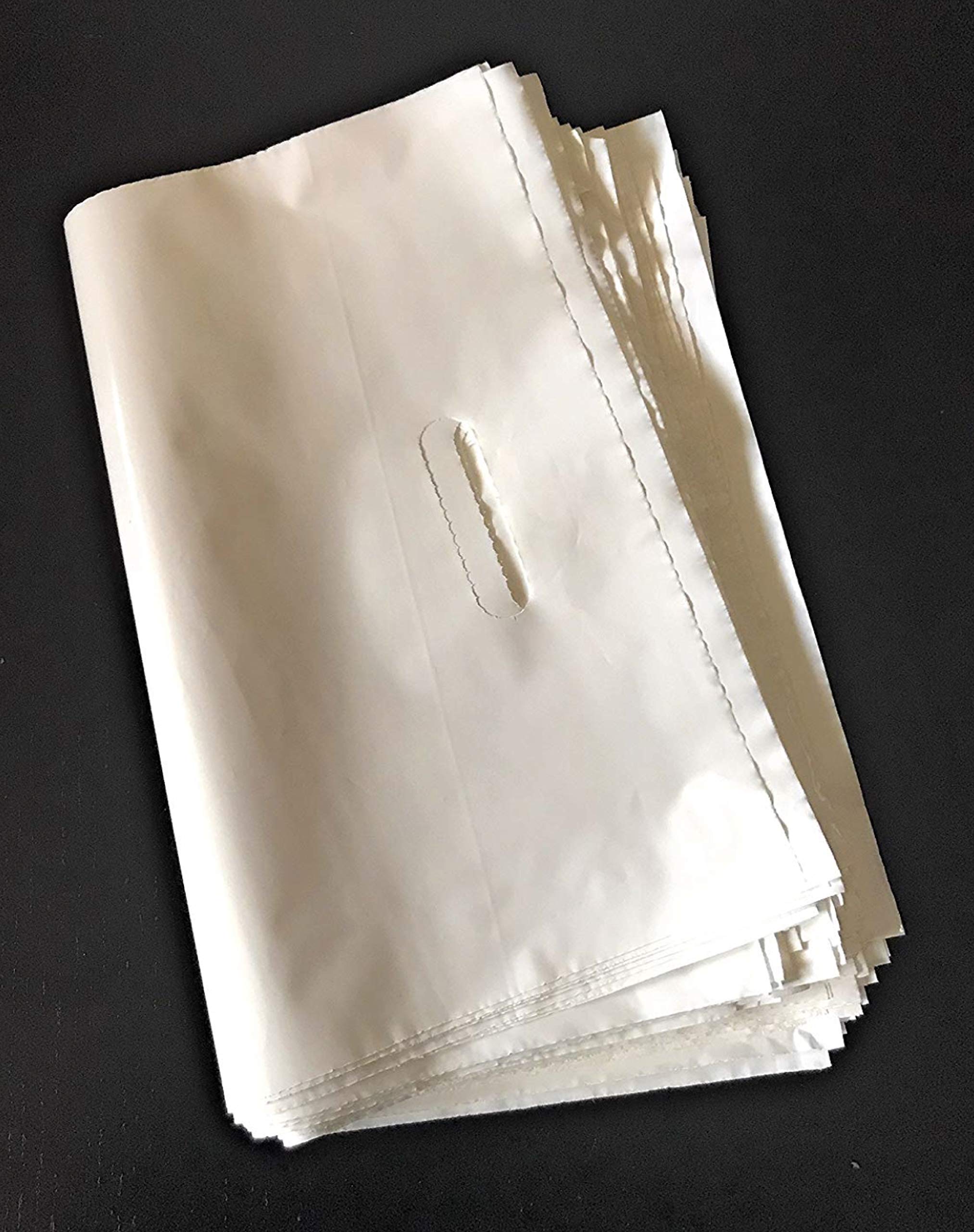 100 Pack Black & White Recyclable Plastic Retail Bags - 15