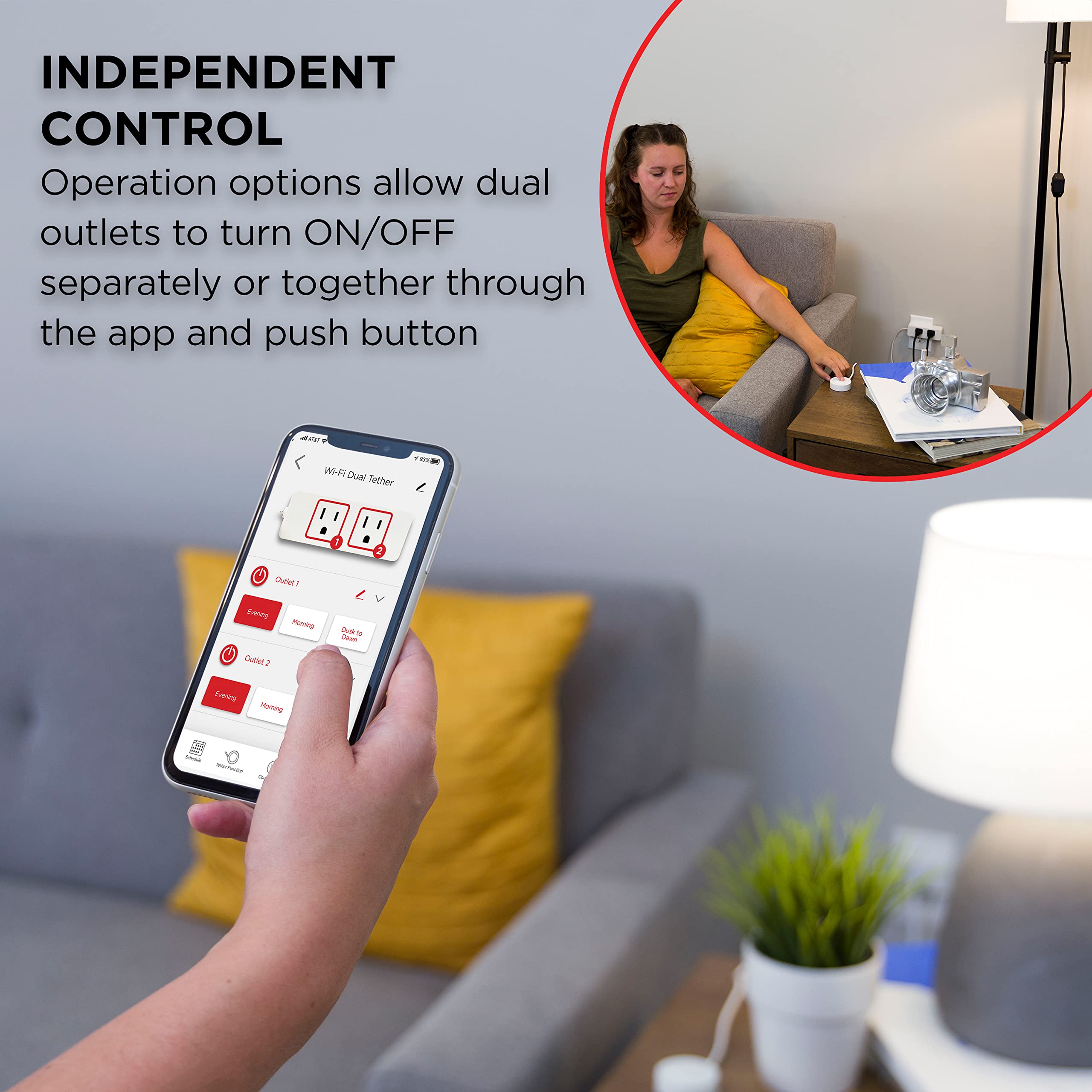UltraPro Smart Plug WiFi Outlet - Dual Smart Outlet Works with Alexa & Google Home, No Hub Required, Remote Control via App | Perfect for Smart Home Automation, Controlling Lights & Appliances Anywhere