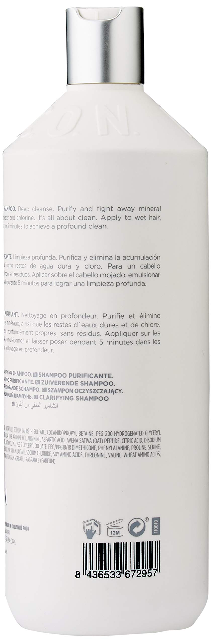 I.C.O.N. Purify Clarifying Shampoo for Oily Hair & Scalp - Deep Cleansing & Detoxifying Shampoo for Buildup Removal - Sulfate-Free & Vegan Hair Care for Daily Use at Home or Salon
