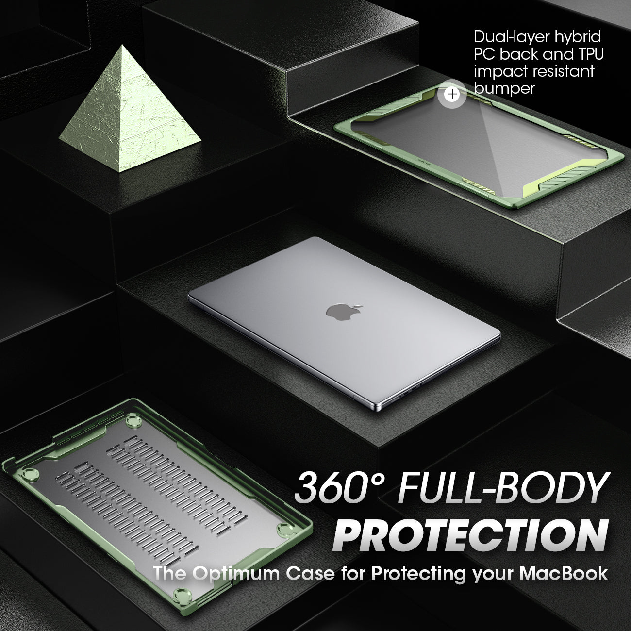 MacBook Pro 14 inch (2021/2023) Protective Case - Unicorn Beetle Series in Green | Shockproof & Scratch-Resistant Cover for Work, Travel & Daily Use