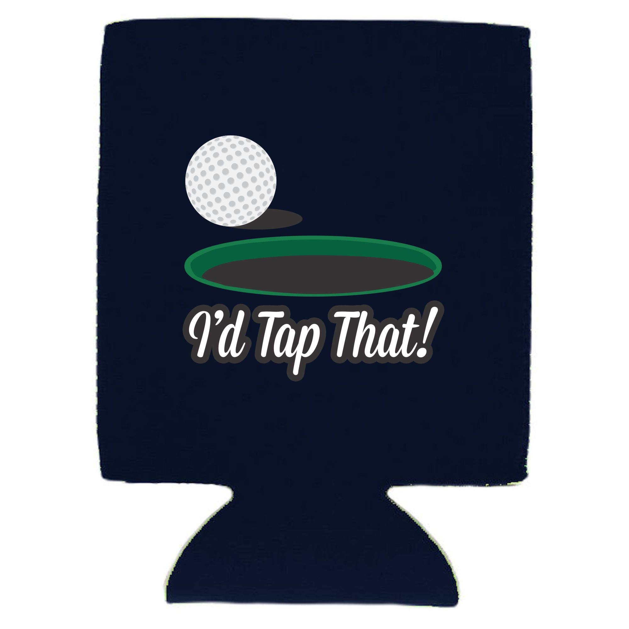 I'd Tap That Collapsible Can Coolie (1-Pack, Navy Blue) - Insulated Beer Sleeve for Cans & Bottles, Perfect for Beach, BBQ, Camping & Tailgating Parties