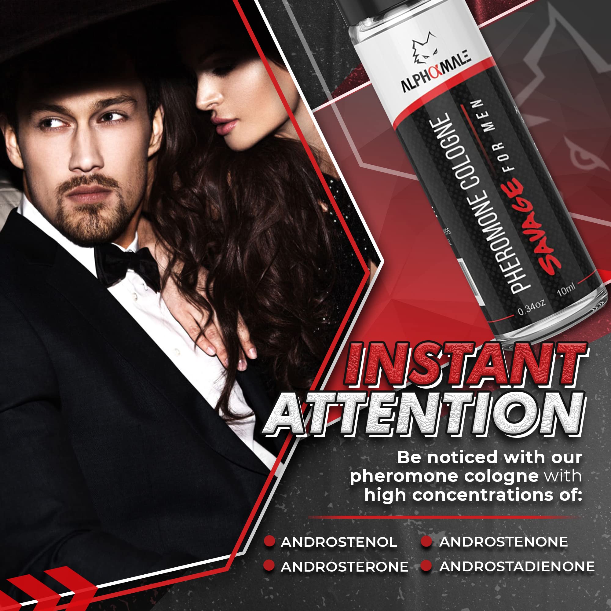 AlphaMale Pheromone Cologne Extra Strength - Savage Scent Bundle for Men | Attract Women & Boost Confidence | Date Night, Clubs & Social Events