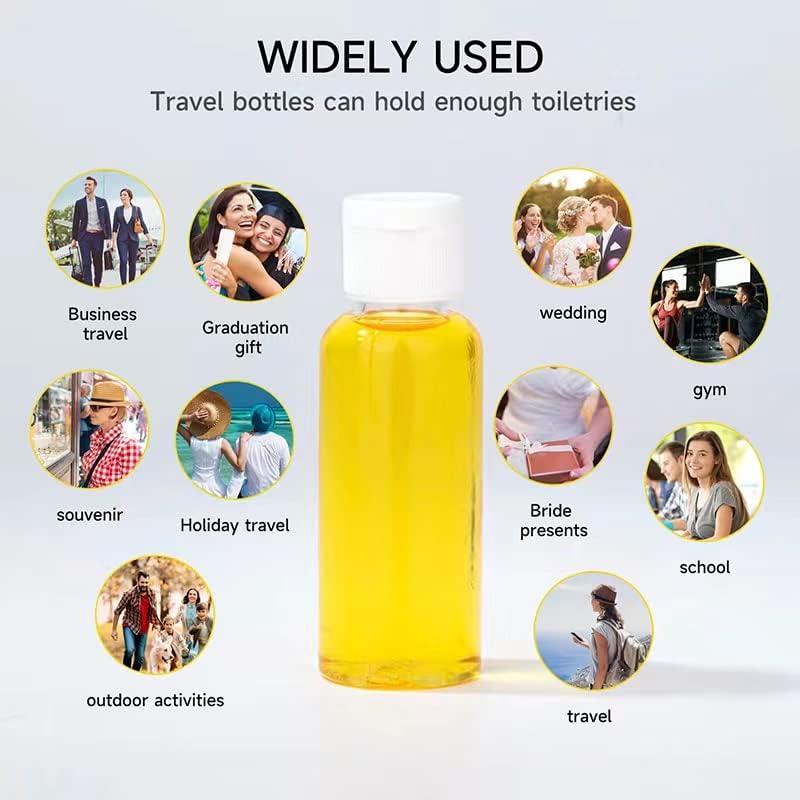 100 Pack 1.7oz/50ml Clear Travel Size Plastic Bottles with Flip Top Cap - Refillable Squeezable Containers for Hand Sanitizer, Lotion, Shampoo, Cosmetics - Perfect for Travel, Baby Care, Wedding Favors, Party Supplies & Gift Packaging (200PC)