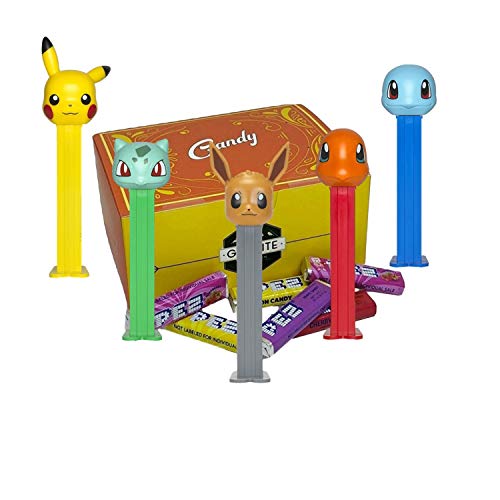 Pokemon PEZ Dispenser Set - 5 Collectible Candy Dispensers with Extra Refills (Eevee, Pikachu, Squirtle, Bulbasaur, Charmander) | Perfect for Pokemon Parties, Birthday Favors & Candy Gifts | Officially Licensed Pokemon Collectibles