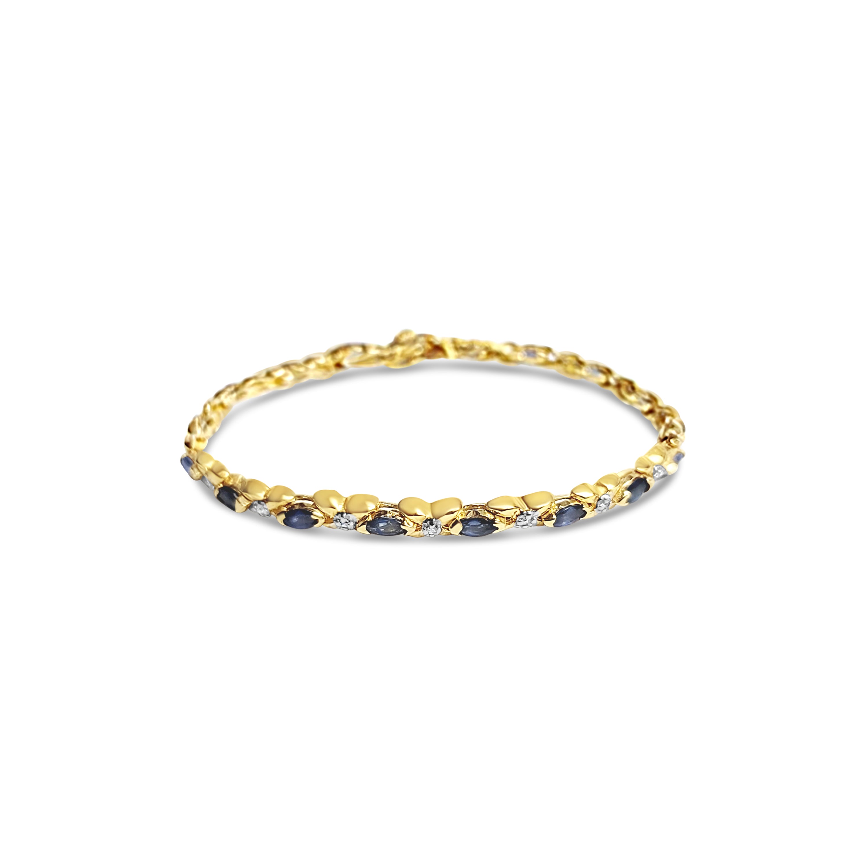 Elegant Marquise Sapphire & Diamond X-Link Tennis Bracelet for Women | Perfect for Weddings, Parties & Special Occasions