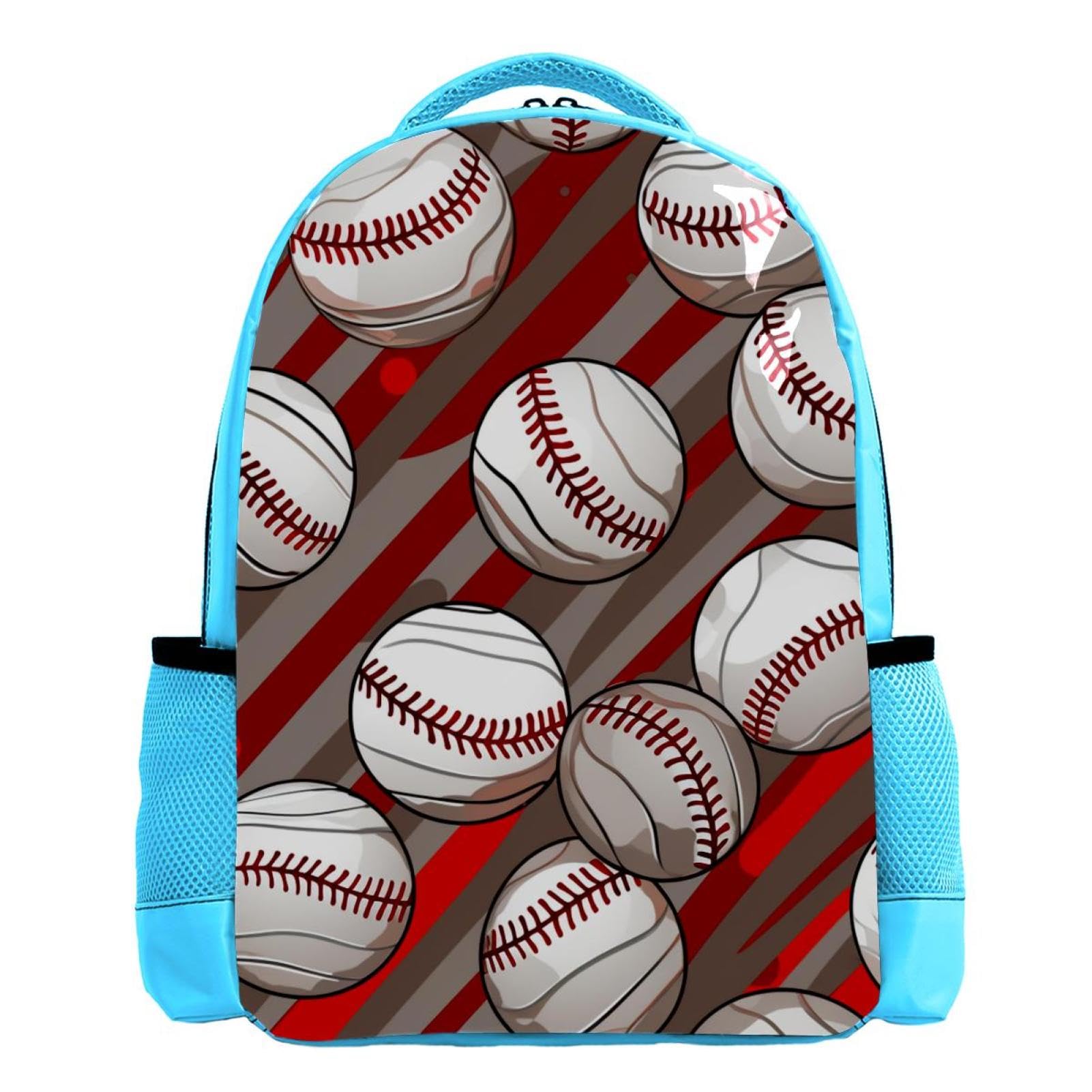 Stylish Travel & Work Backpack with Baseball Red Stripes - Durable Laptop Backpack for Commuting, School, Hiking & Outdoor Adventures