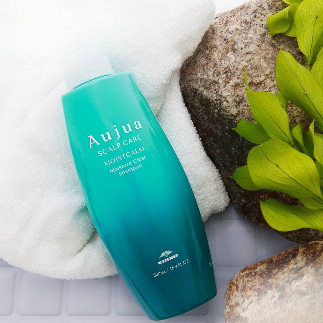 Aujua Moist Calm Moisture Clear Shampoo 500ml for Dry & Itchy Scalp Relief - Hydrating & Soothing Hair Care for Sensitive Scalp - Perfect for Daily Use & Scalp Treatment