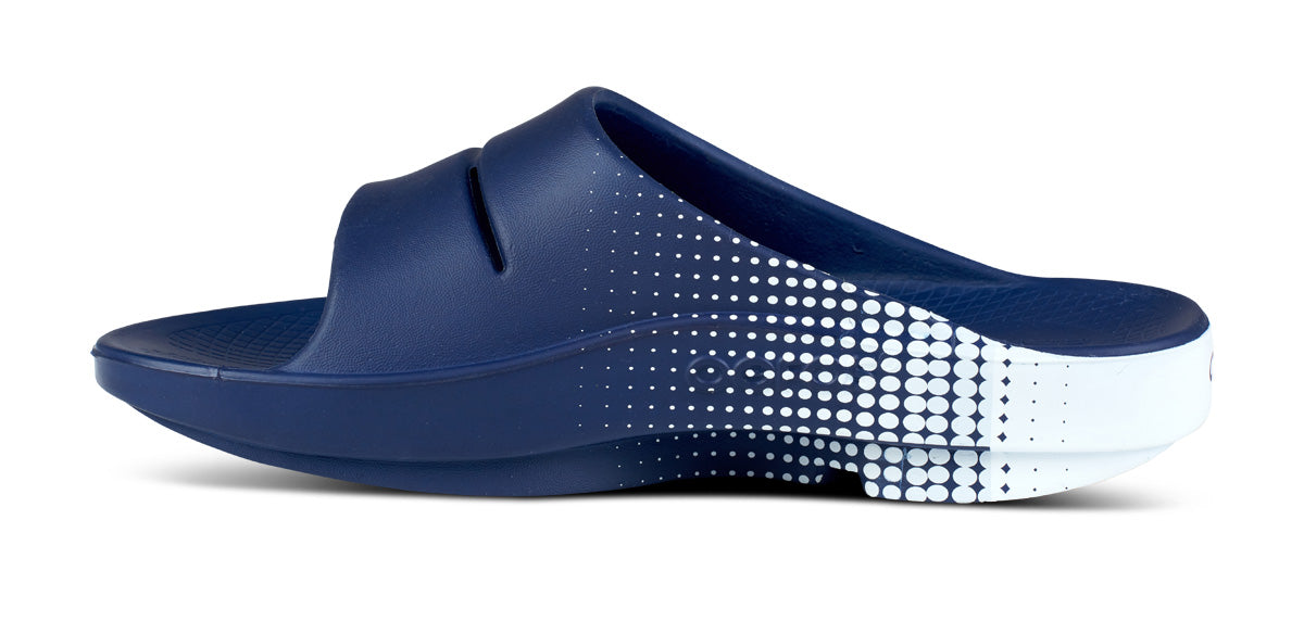 Men's OOahh Sport Slide Sandals - Navy Matrix | Lightweight Comfortable Beach & Pool Slides for Men | Perfect for Summer, Gym, and Outdoor Activities
