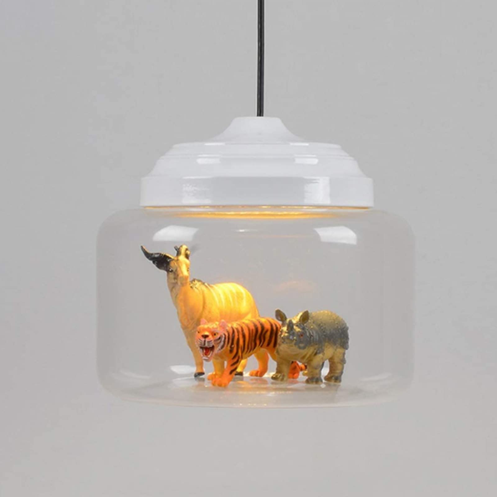 Nordic Animal Chandelier - Modern Glass Ceiling Lamp for Home & Kindergarten Lighting | White Color | Perfect for Kids' Rooms, Playrooms & Nursery Decor