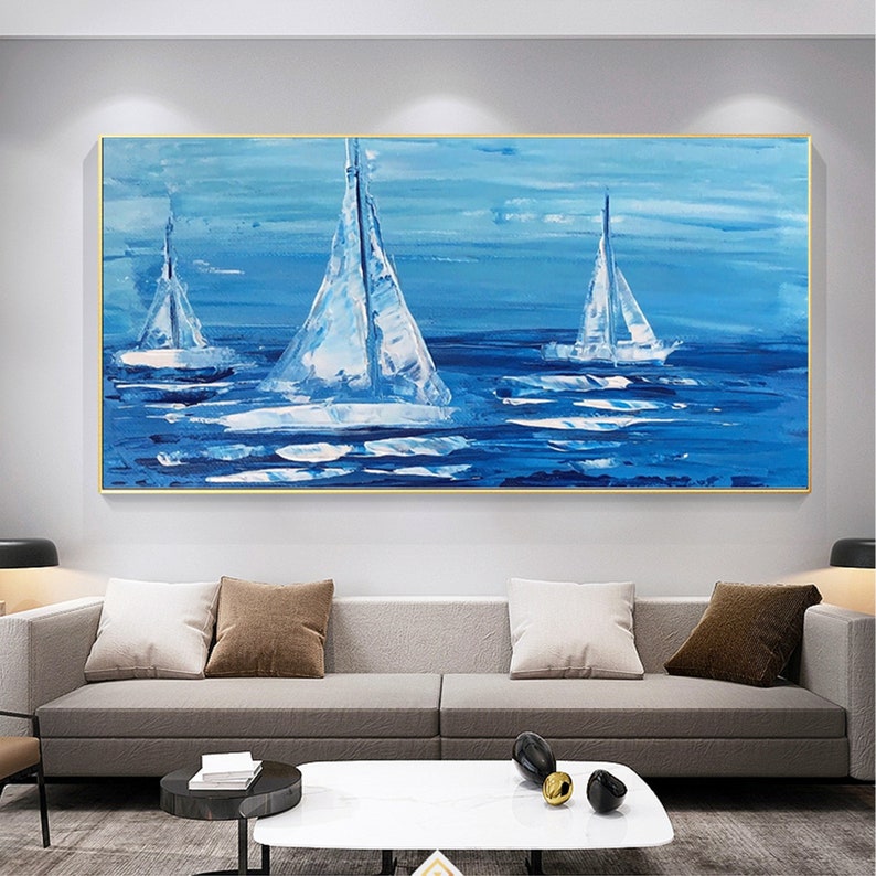 Blue Ocean Sailing - Premium Nautical Decor for Coastal Homes & Beach Houses | Perfect for Living Room, Bedroom, or Office Wall Art