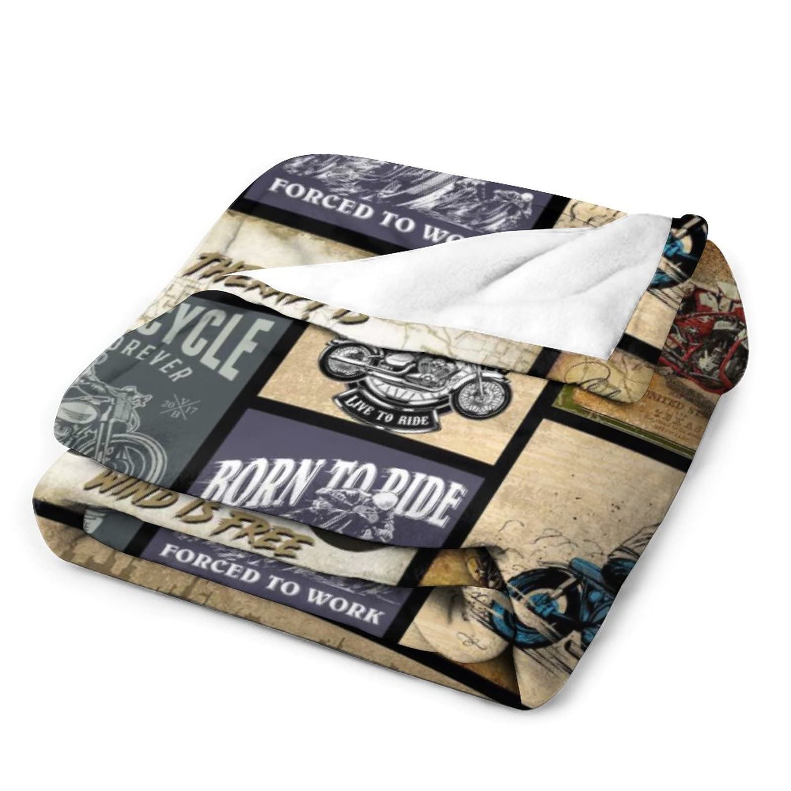 Soft Plush Fleece Motorcycle Blanket for Men & Women - 60