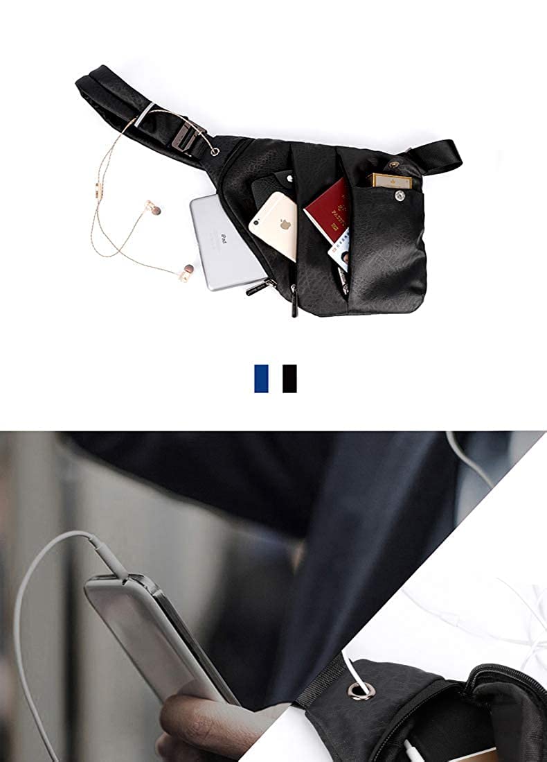 Red Lemon Arctic Hunter Sling Bag for Men - Water-Resistant Crossbody Chest Bag for Outdoor Cycling, Travel & Daily Use - Stylish Slim Shoulder Bag with Passport Pocket - Perfect for Commuting, Hiking & Urban Adventures (Black)