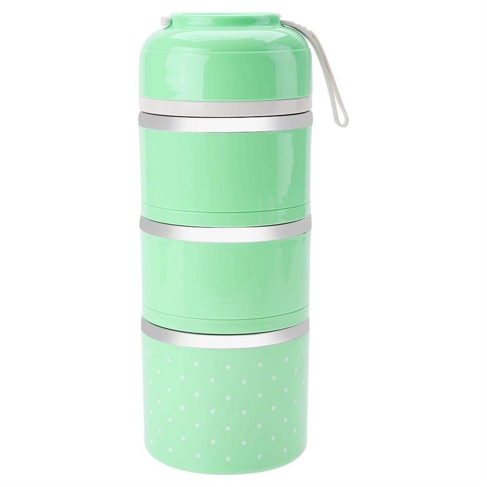 3-Layer Stainless Steel Thermal Lunch Box - Insulated Food Container for Kids & Adults | Bento Box for School, Work & Picnics | Green