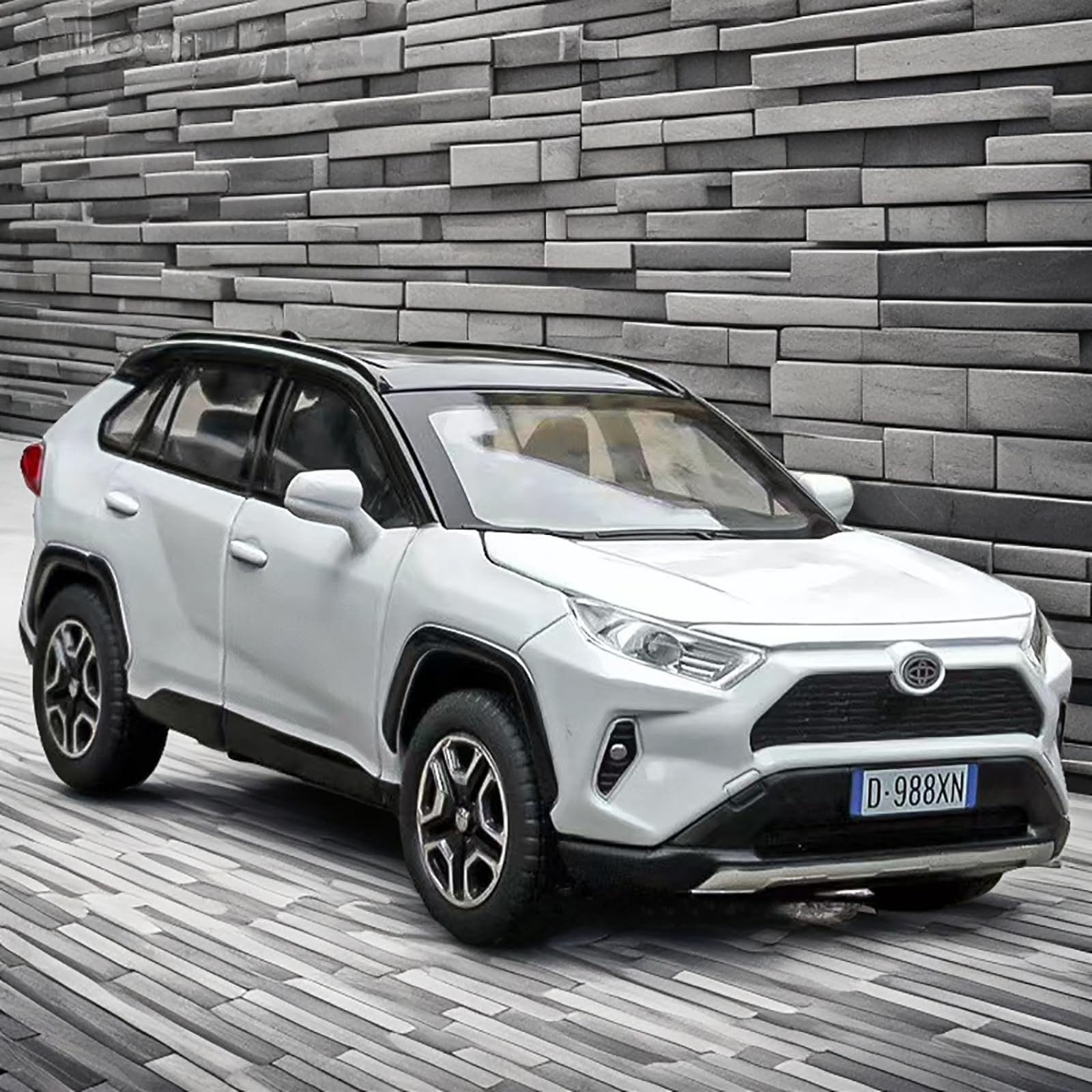 1/32 Scale Toyota RAV4 Alloy Diecast Model Car with LED Lights & Sound Effects - Collectible Toy Vehicle for Boys, Kids & Toddlers - Perfect Gift for Car Enthusiasts & Birthday Presents (White) - Great for Playtime, Display Collections & Educational STEM Learning