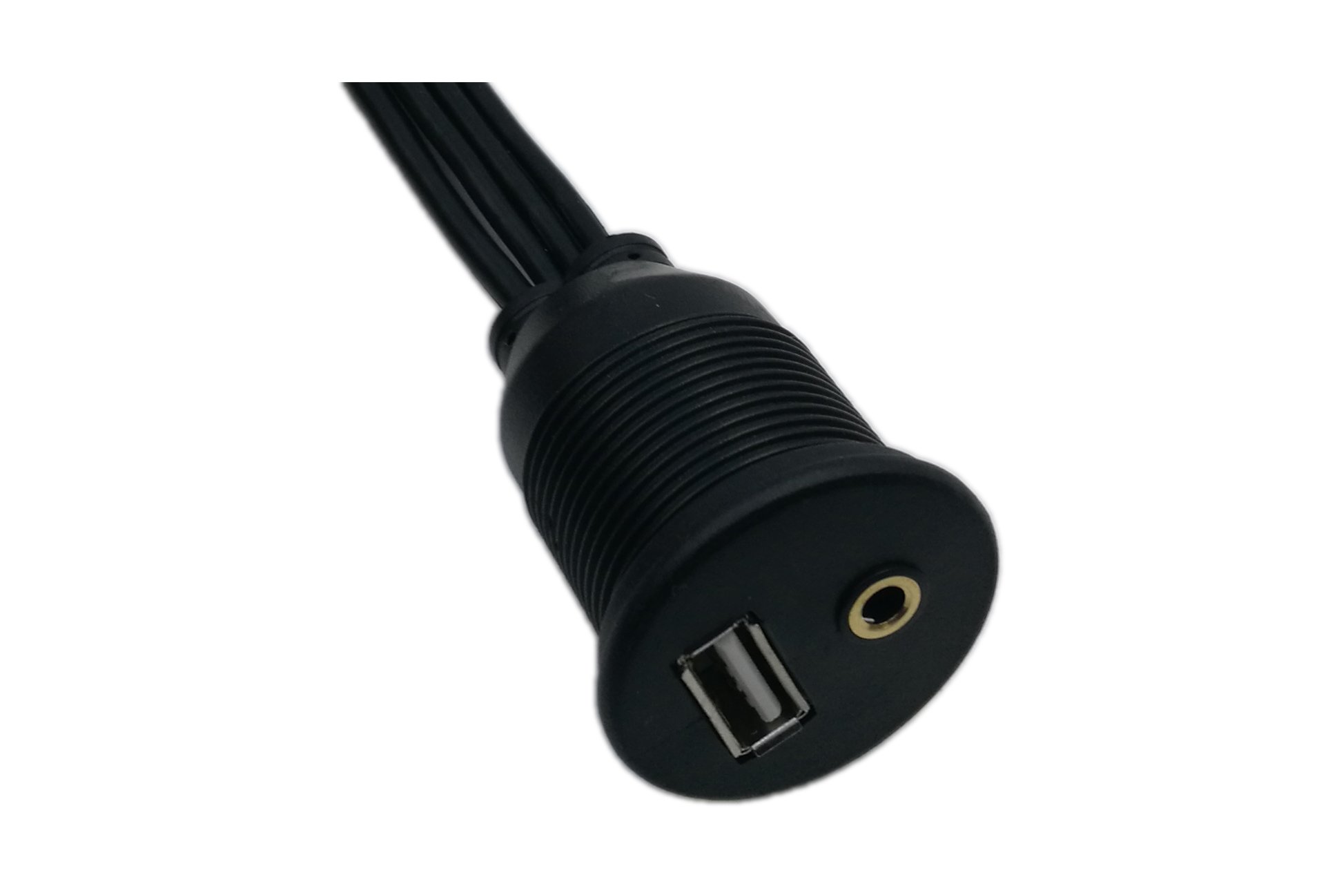 ZDYCGTime 3.5mm AUX & USB Panel Flush Mount Cable - USB & 3.5mm Audio Female to USB & 3 RCA Female Extension - Dash Mount, Car Audio, Marine, Motorcycle Installation (1M/3.3ft) - Perfect for Car Stereo, Boat Sound System & Motorcycle Audio Upgrades