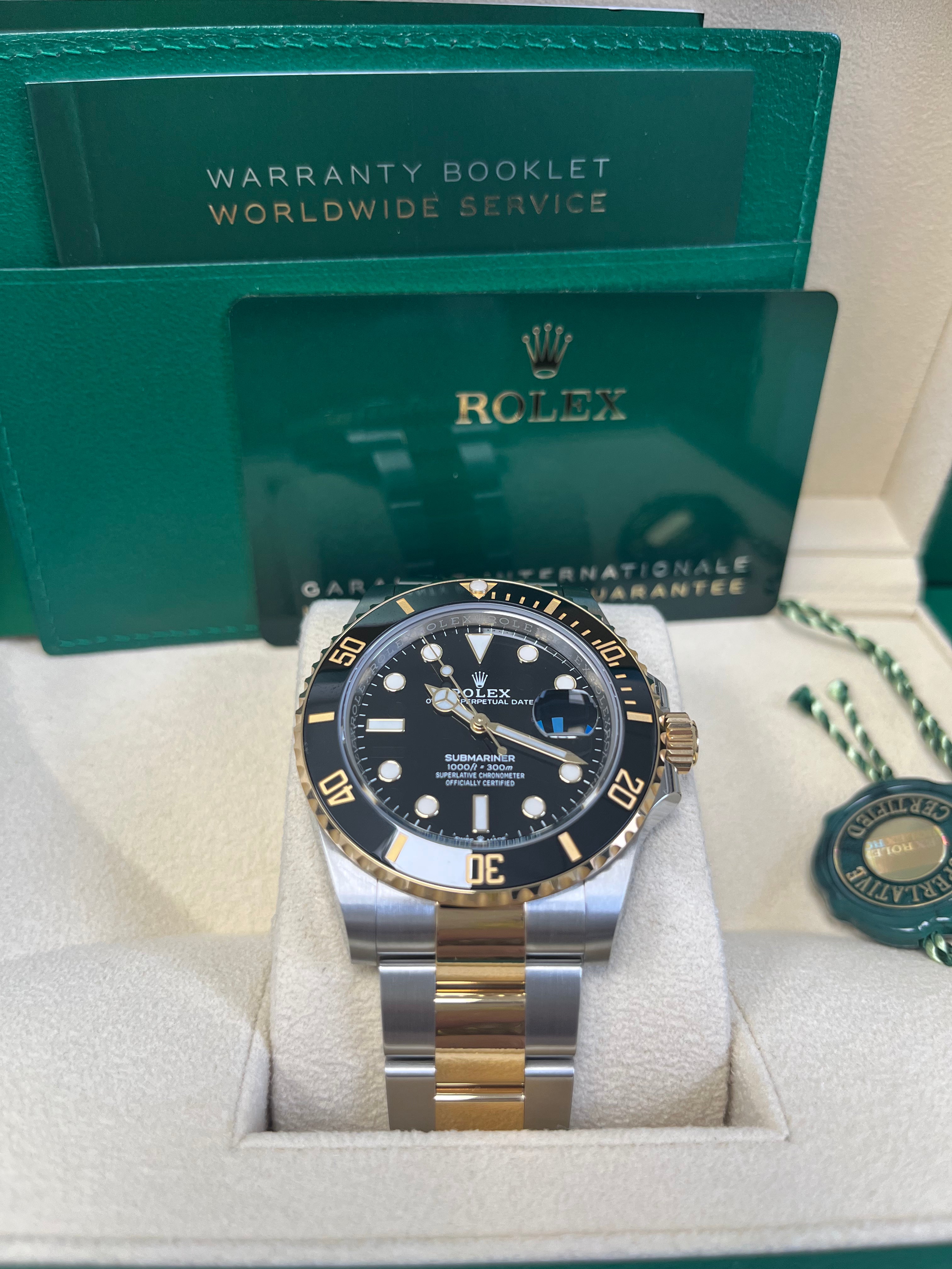 Rolex Submariner Two Tone Stainless Steel & Yellow Gold Watch - Black Dial with Ceramic Bezel (Ref# 126613LN) | Luxury Diving Watch for Men, Perfect for Professional Divers & Formal Occasions