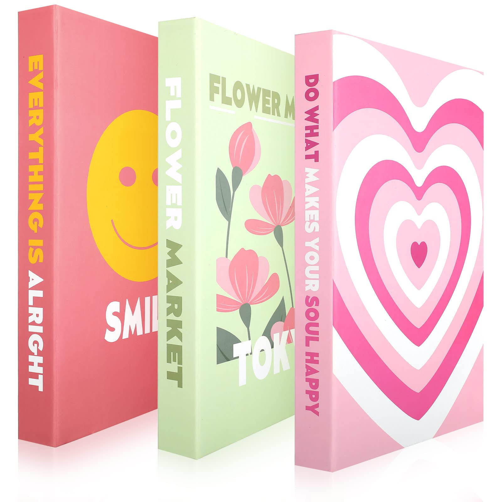 Tatuo Set of 3 Preppy Decorative Fake Books - Vintage Aesthetic Room Decor, Coffee Table & Bookshelf Display - Perfect for Home, Office, and Gift Giving