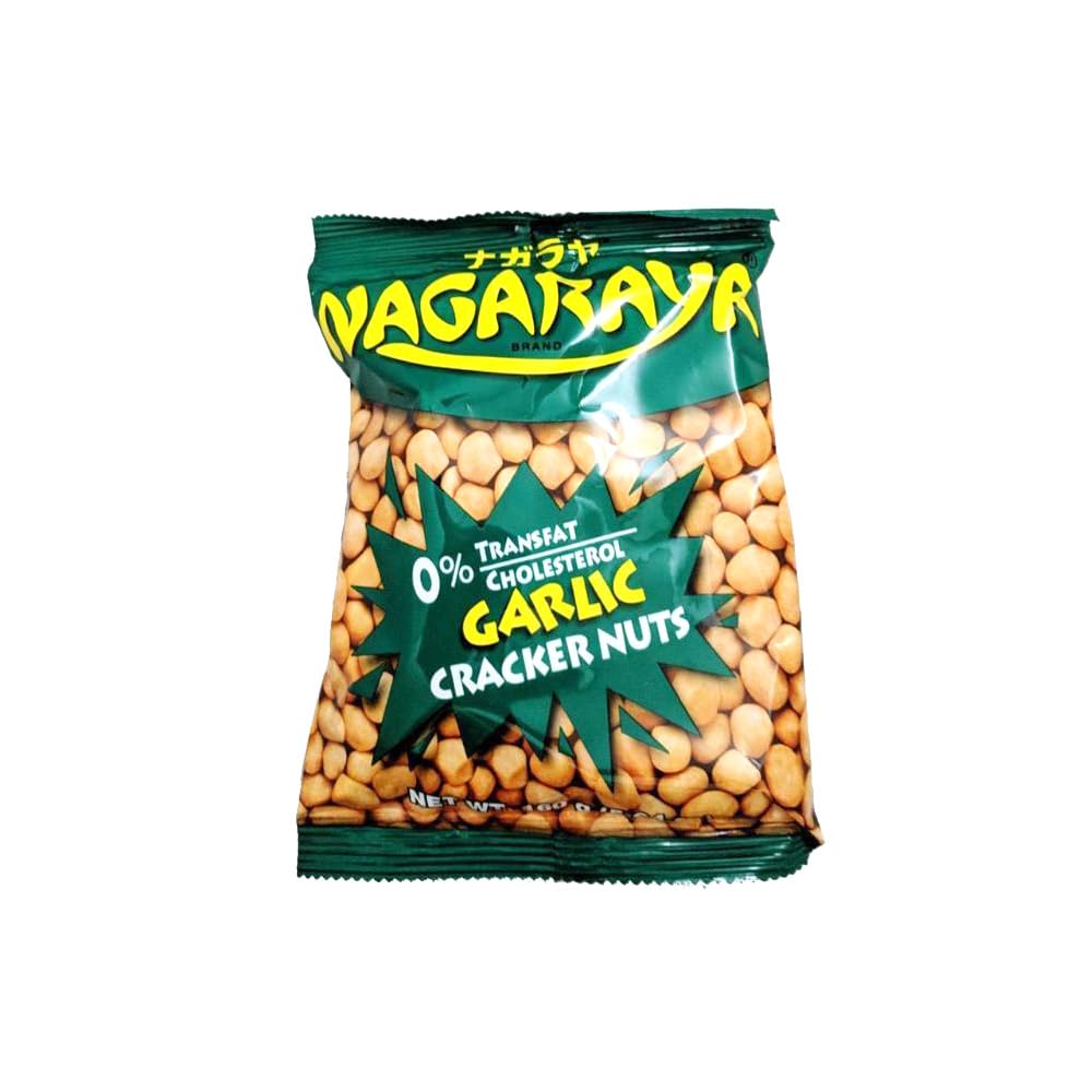 Nagaraya Garlic Flavor Cracker Nuts - Crunchy Snack, 5.6oz (Pack of 3) - Perfect for Parties, Movie Nights & On-the-Go Snacking