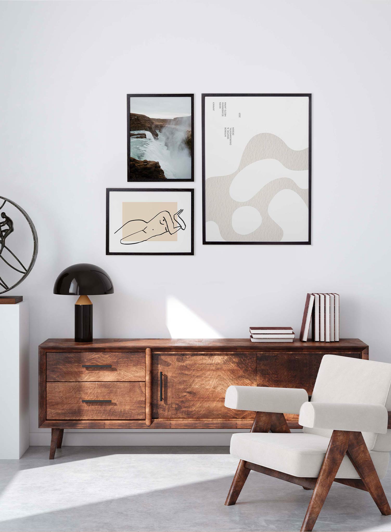 Japandi Style Minimalist Wall Art Poster - Scandinavian Japanese Fusion Decor for Living Room, Bedroom & Office