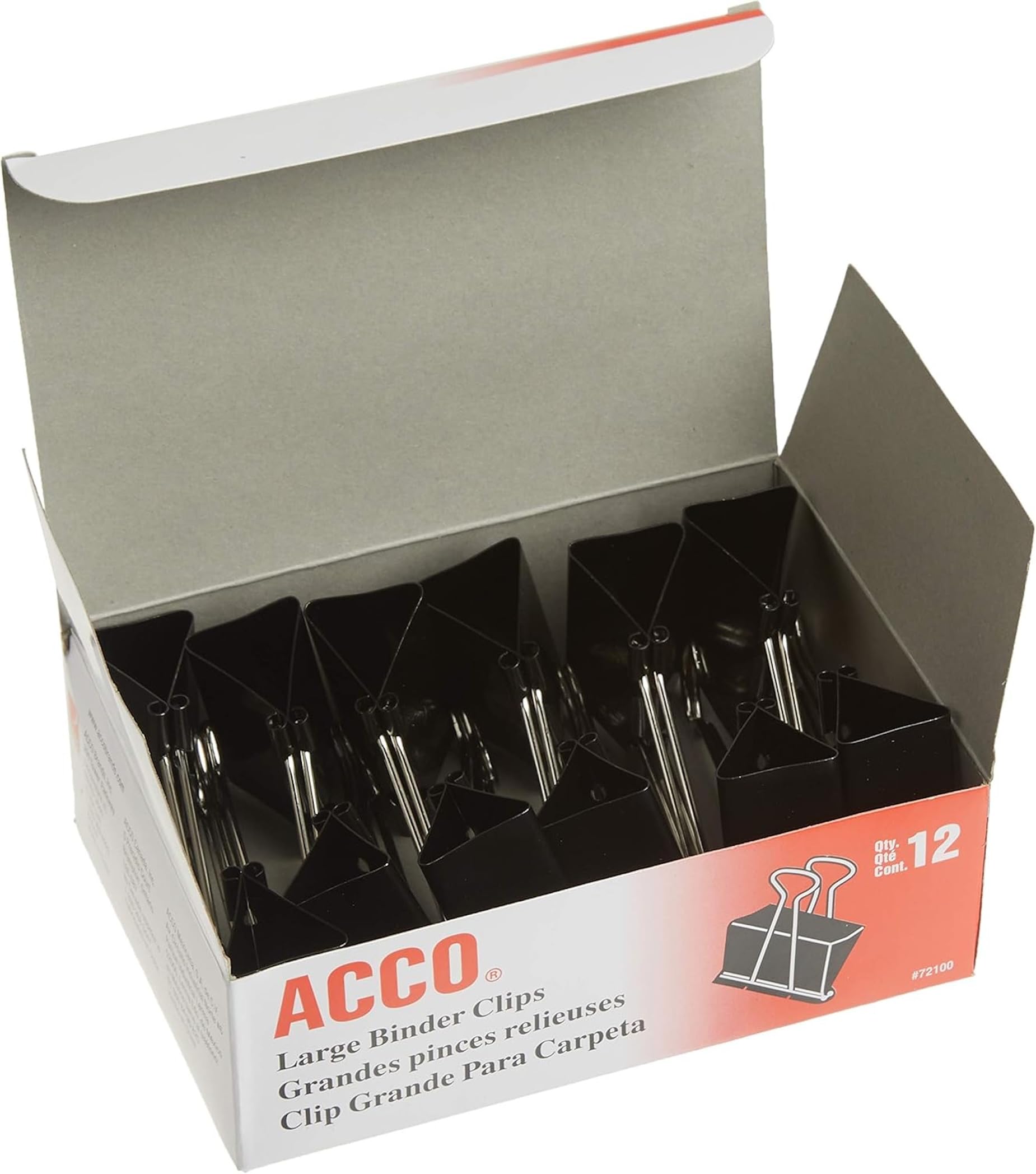 ACCO Premium Large Binder Clips - 12 Pack (1 Box) for Office, School & Home Organization | Heavy Duty Paper Clips for Documents, Files & Bulletin Boards