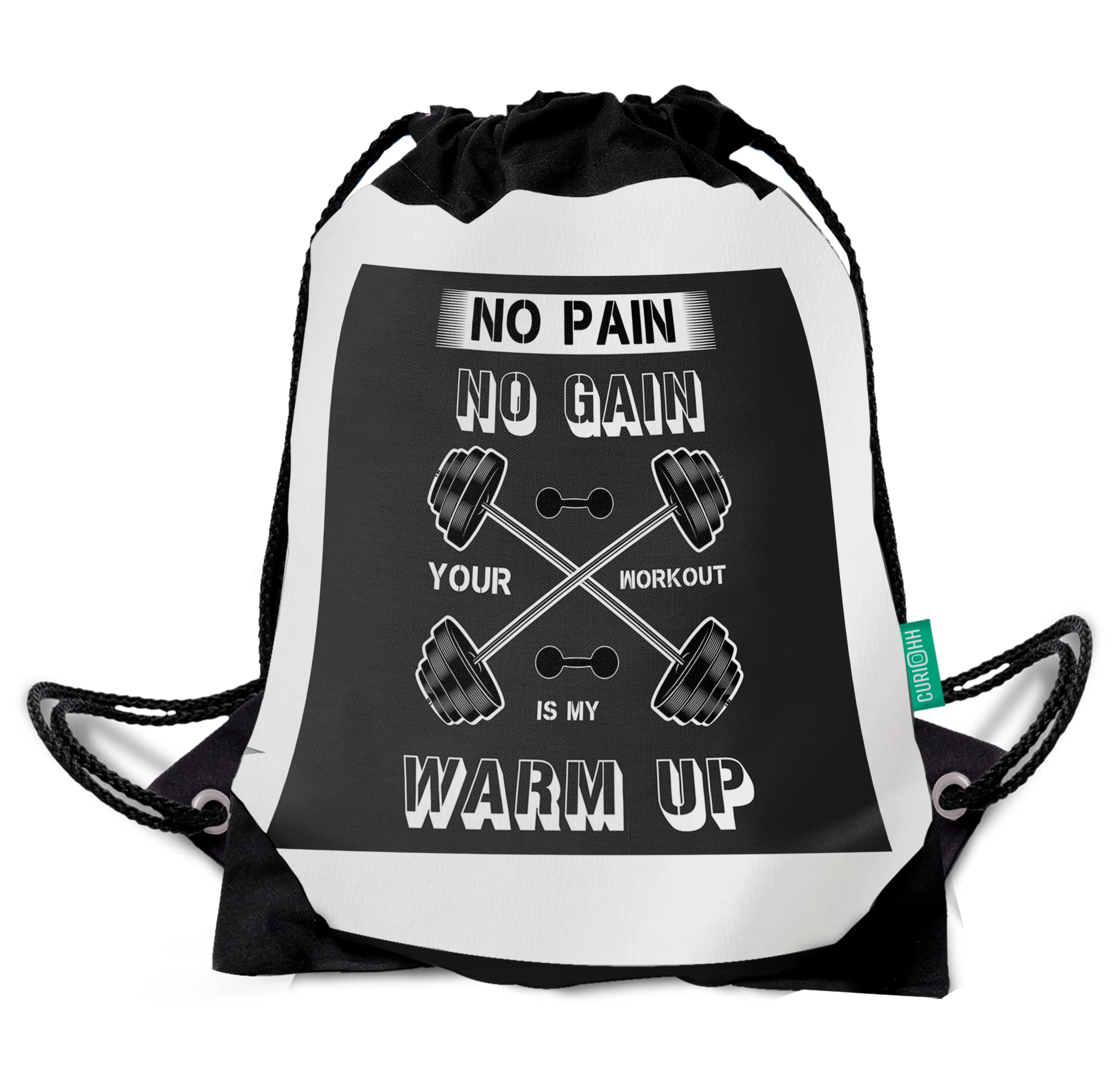 No Pain No Gain 10L Drawstring Backpack - Lightweight & Durable Gym Bag for Workout, Sports, Travel & School