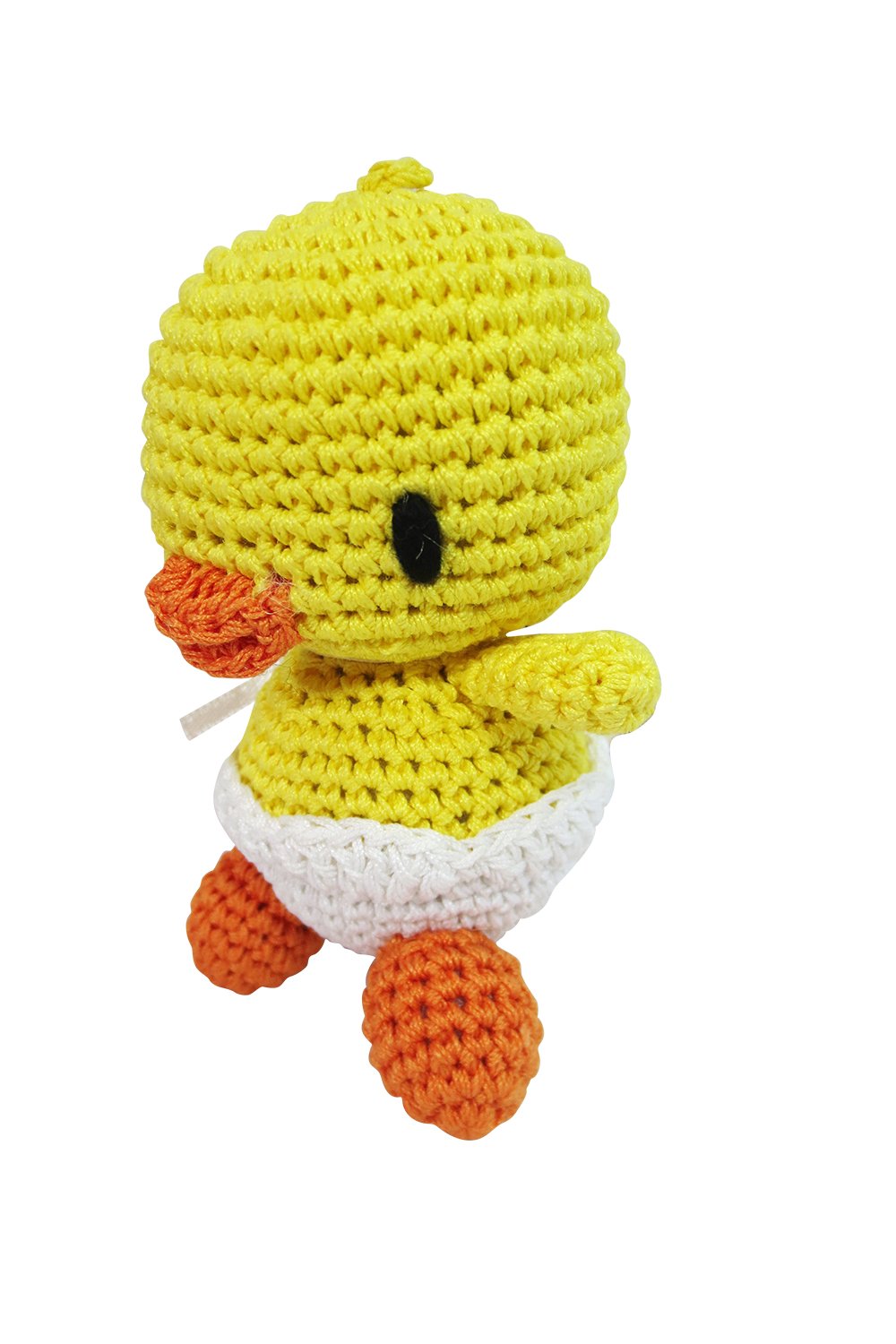 Petfly Squeaky Dog Chew Toy for Small Dogs - Cotton Crochet Teeth Cleaning Duck Puppy Toy | Interactive Play & Dental Care for Puppies & Small Breeds