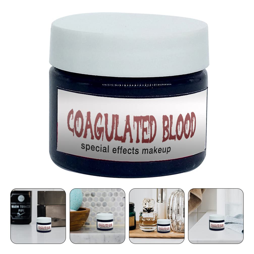 Lurrose 2pcs Fake Plasma Coagulated Blood Makeup Kit - Halloween Special FX Blood Paint, Scar Gel & Skin Wax for Horror Cosplay, Theater, and Movie Effects