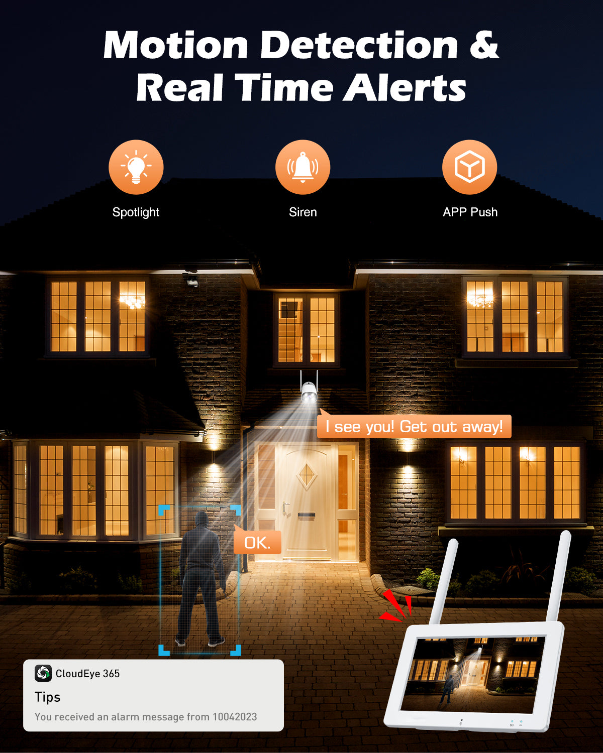 Campark SC27 3MP Outdoor Security Camera System with 7'' HD Touchscreen Monitor | Color Night Vision, Motion Detection & Weatherproof Design | Home, Office & Business Surveillance