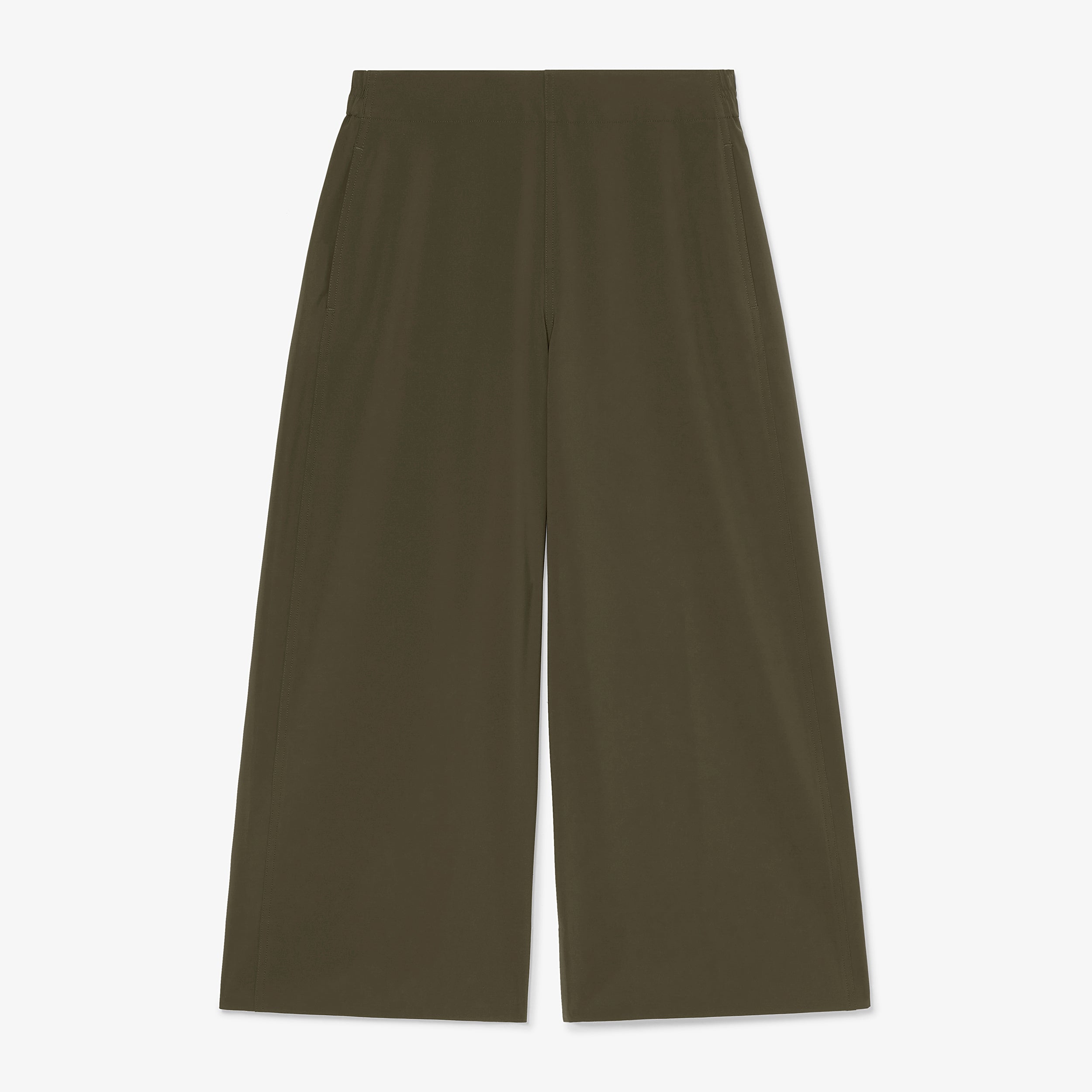 Elena Travel Culotte Pants - OrigamiTech Olive Green Wrinkle-Free Stretchable for Women | Perfect for Airplane, Office & Casual Wear