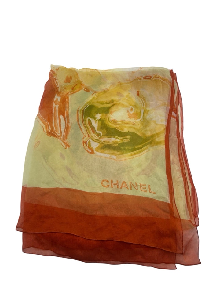 Authentic Chanel Silk Floral Print Scarf - Luxury Designer Fashion Accessory for Women | Perfect for Elegant Outfits, Special Occasions & Gift Giving