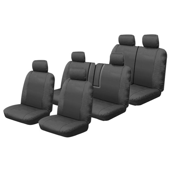 Custom Canvas Car Seat Covers for Nissan Patrol Wagon (2004-2013 GU 4/8) - 3-Row Protection - OUT6580CHA - Durable & Washable for Off-Road Adventures & Family Trips