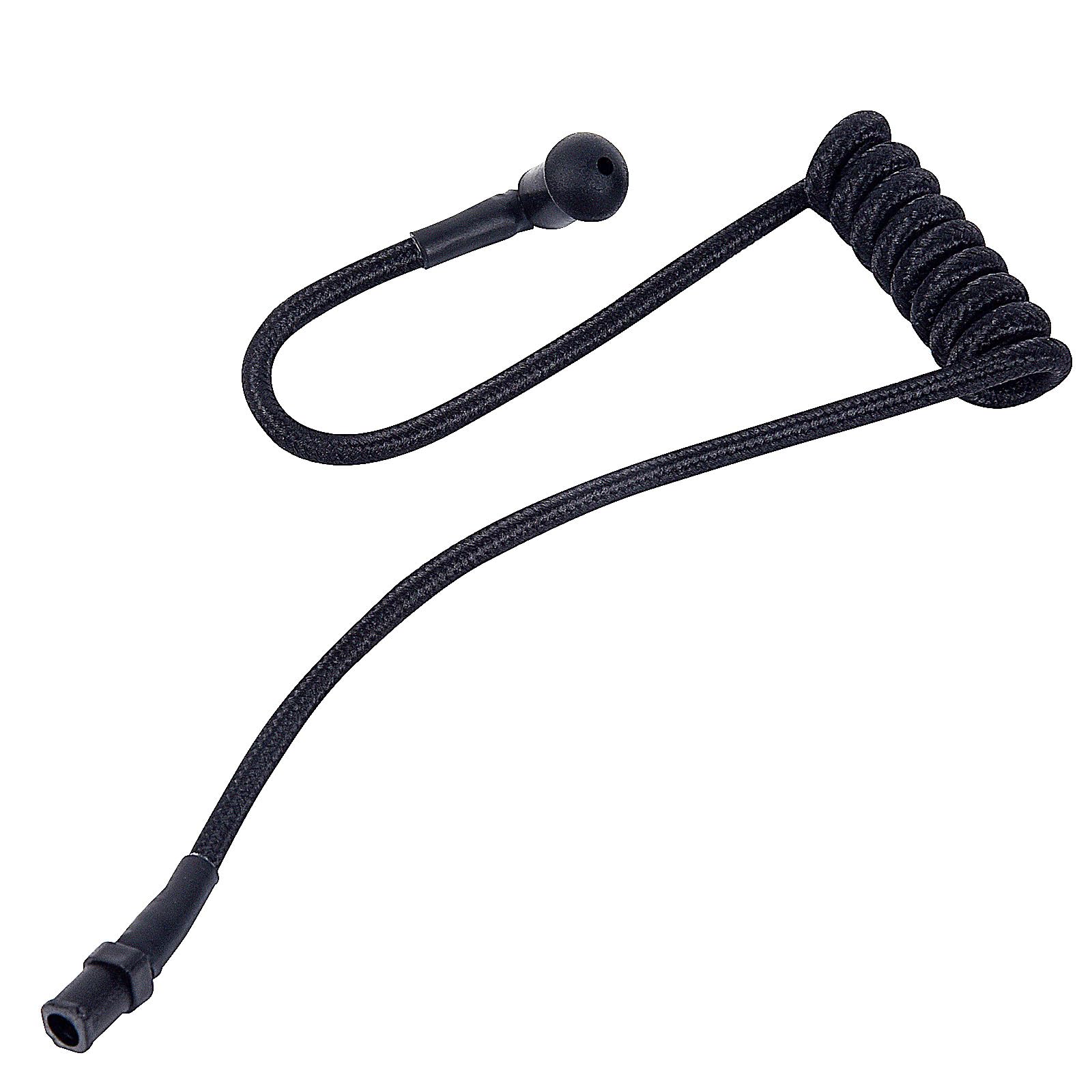 Braided Knit Woven Fabric Fiber Coil Tube Replacement for Walkie Talkie Radio Headset - Pure Black Wired Earpiece for Clear Communication in Security, Construction & Outdoor Activities