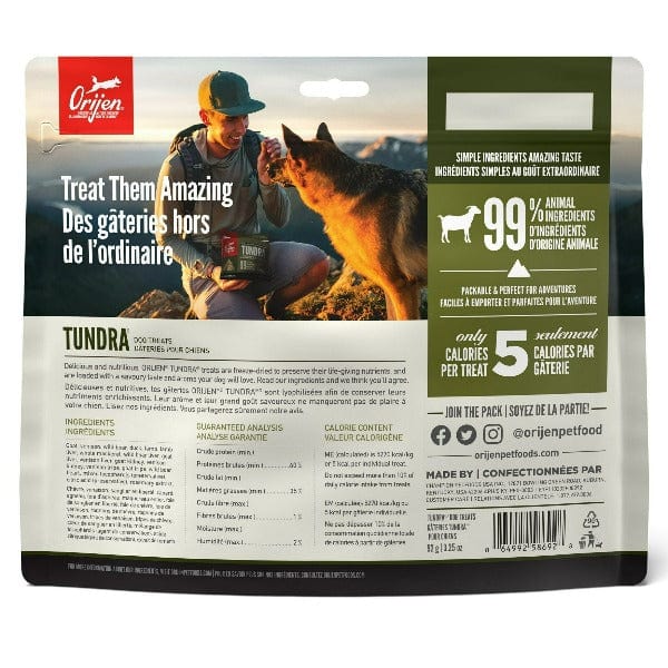 Orijen Tundra Freeze-Dried Dog Treats - High-Protein, Grain-Free Natural Snacks for All Breeds - Perfect for Training, Rewards & Outdoor Adventures